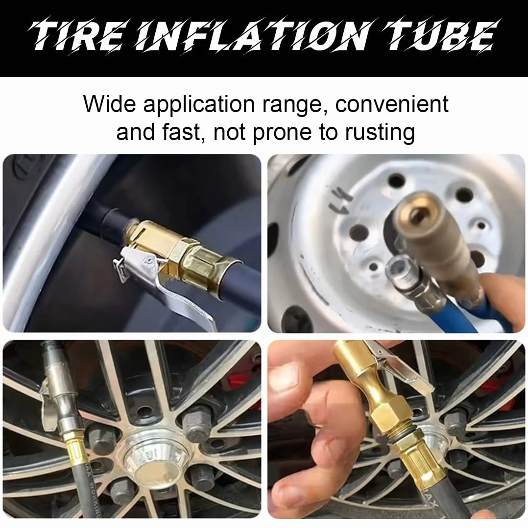 Tubo di Gonfiaggio Pneumatici 2 Pezzi Tubo di Estensione Valvola Moto Adattatore Pompa Auto Nero Blu