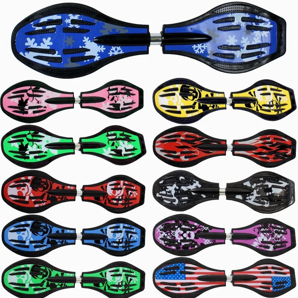 FunTomia - Waveboard con cuscinetti a sfera, custodia e CD (diversi colori disponibili), blu/fiocco di neve.