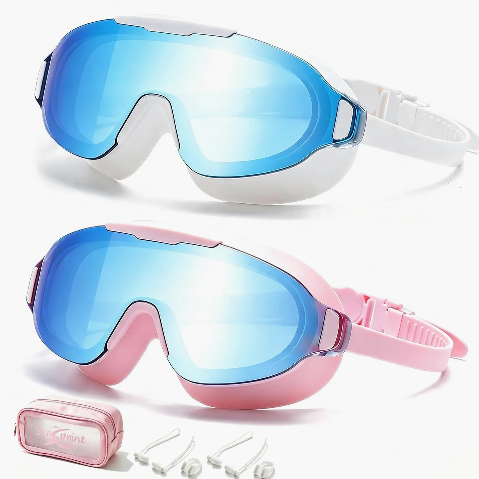 Occhialini da nuoto, grandangolo, anti-appannamento e anti-UV, a prova di perdite, occhiali da nuoto alla moda per uomini e donne