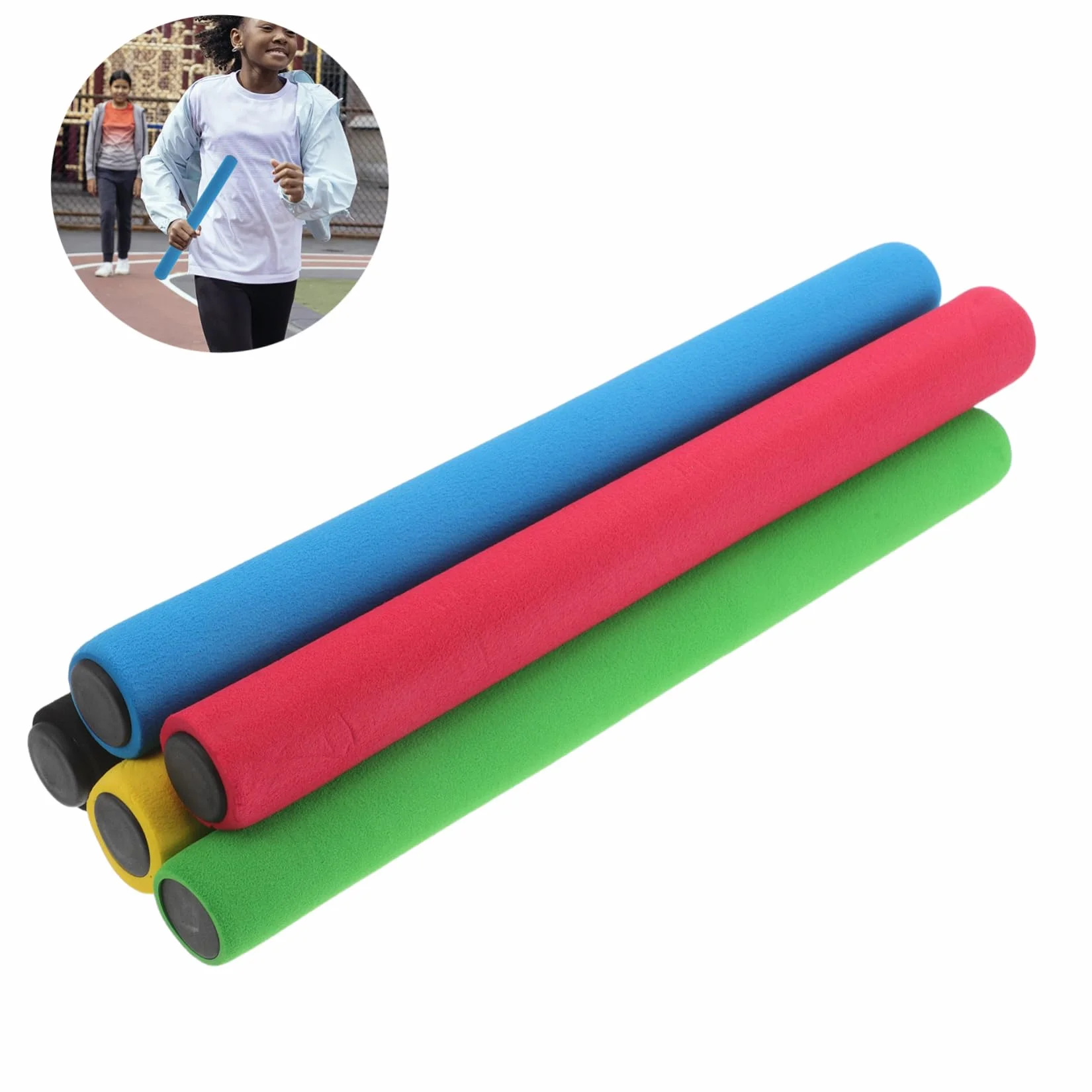 Bastoncini da Corsa per Staffetta in Spugna Antiscivolo Set da 5 per Bambini