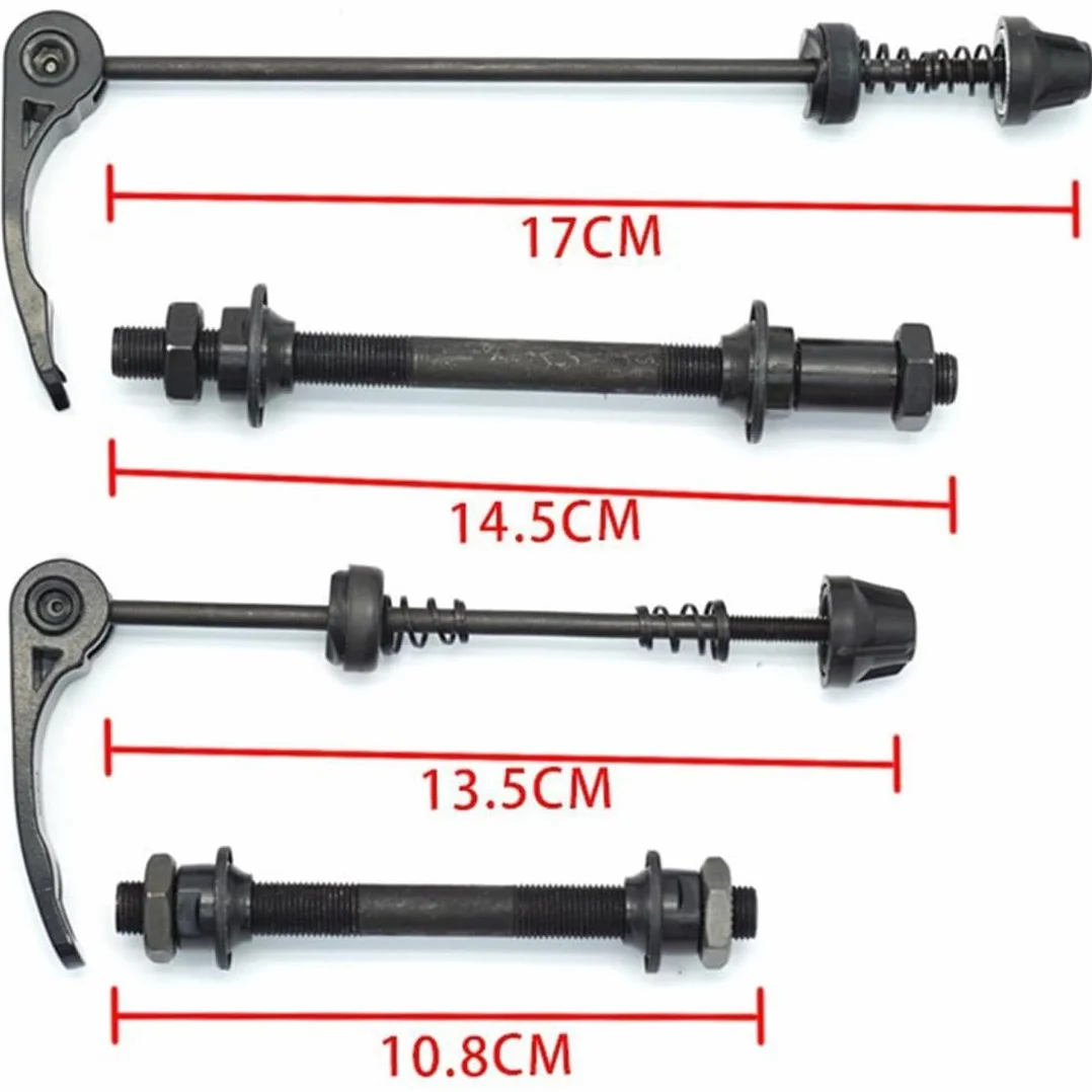 Sgancio Rapido Bici in Ferro, 1 Paia Set Anteriore e Posteriore Assale Albero Cavo per Strada, MTB, BMX, Nero