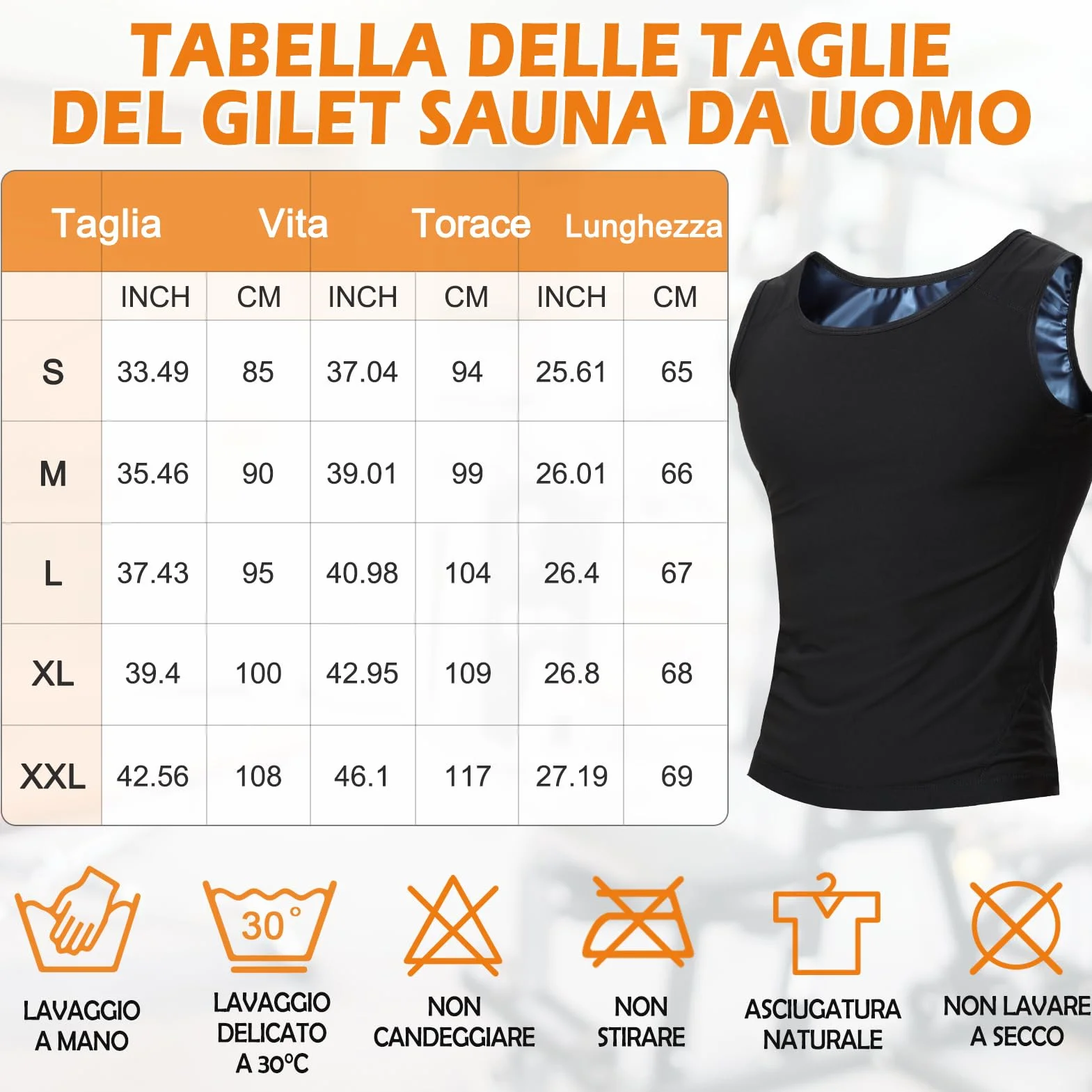 Kiiwah Canottiera Dimagrante da Sauna Uomo, Gilet Sauna Riscaldamento, Camicia Traspirante per Perdita di Peso Fitness
