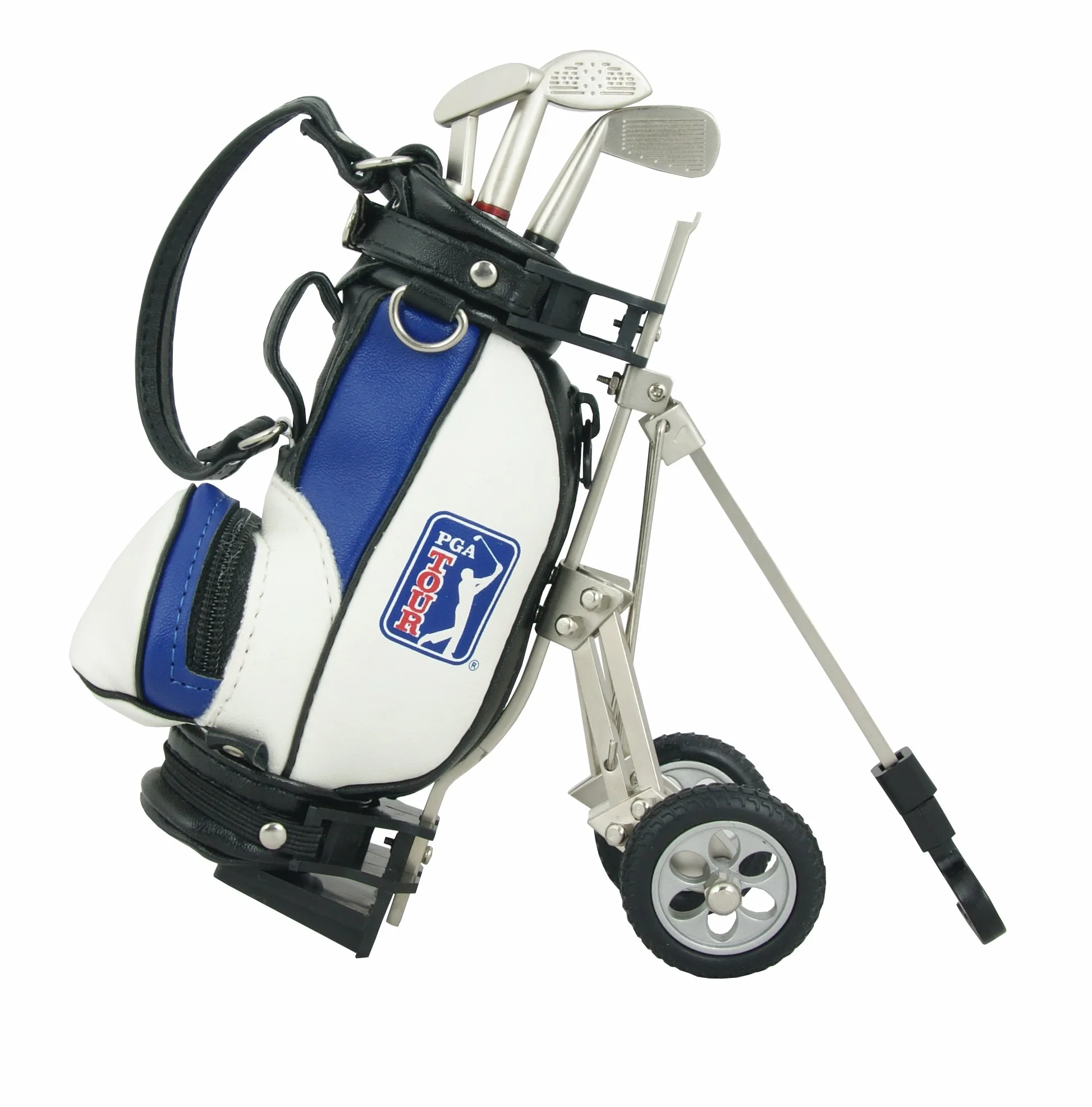 PGA Tour Kit Regalo da Scrivania Penne e Sacca Golf Miniatura Bianco