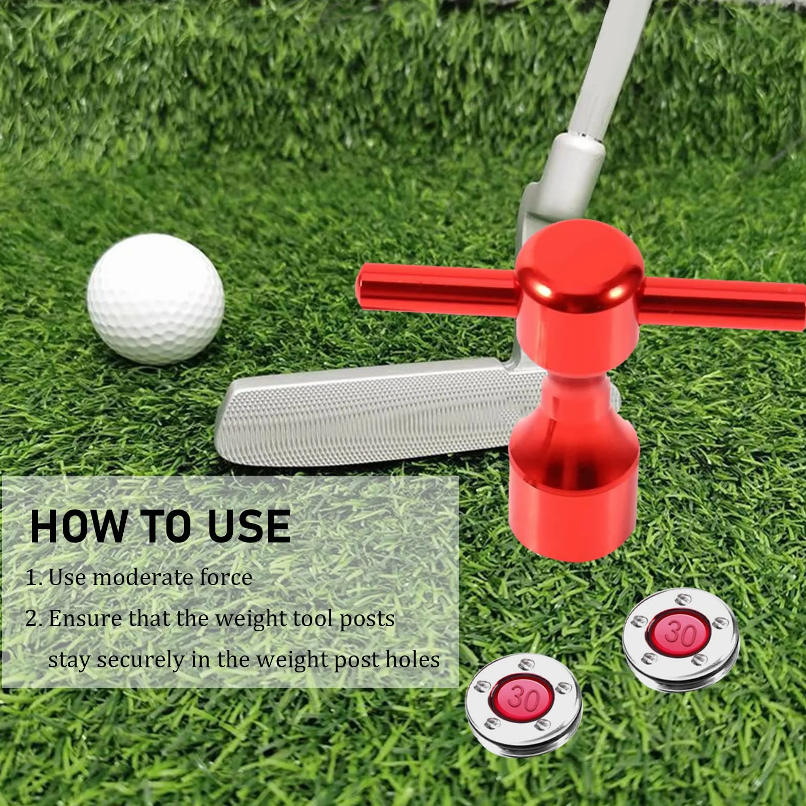 Pesi per putter da golf OUKENS 2 pezzi 25-40 g rossi chiave Scotty Cameron 30G
