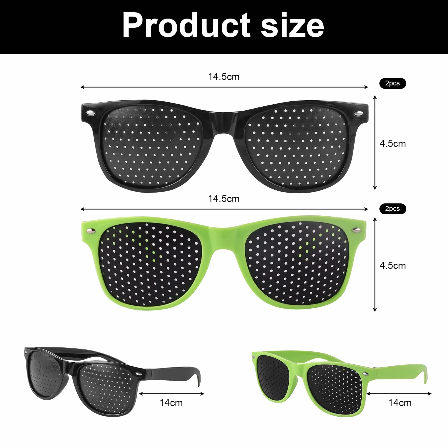Pinhole Glasses Raster Multidot Occhiali a Rete 4 Pezzi