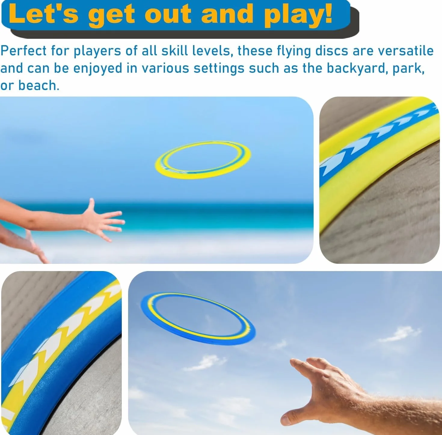 Senston Flying Ring 3x Facile da Prendere e Lanciare Flying Disc Pollici per Tutti i Giocatori