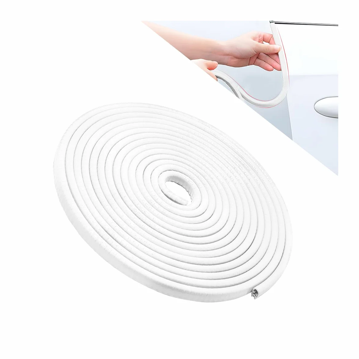 CGEAMDY Proteggi Bordo Portiere Auto Striscia, Guarnizione Porta Auto Universale In Gomma, Forma a U Protezione Del Bordo Della Porta Dell'Auto, Adatta Alla Maggior Parte Delle Auto (Bianco/10M)