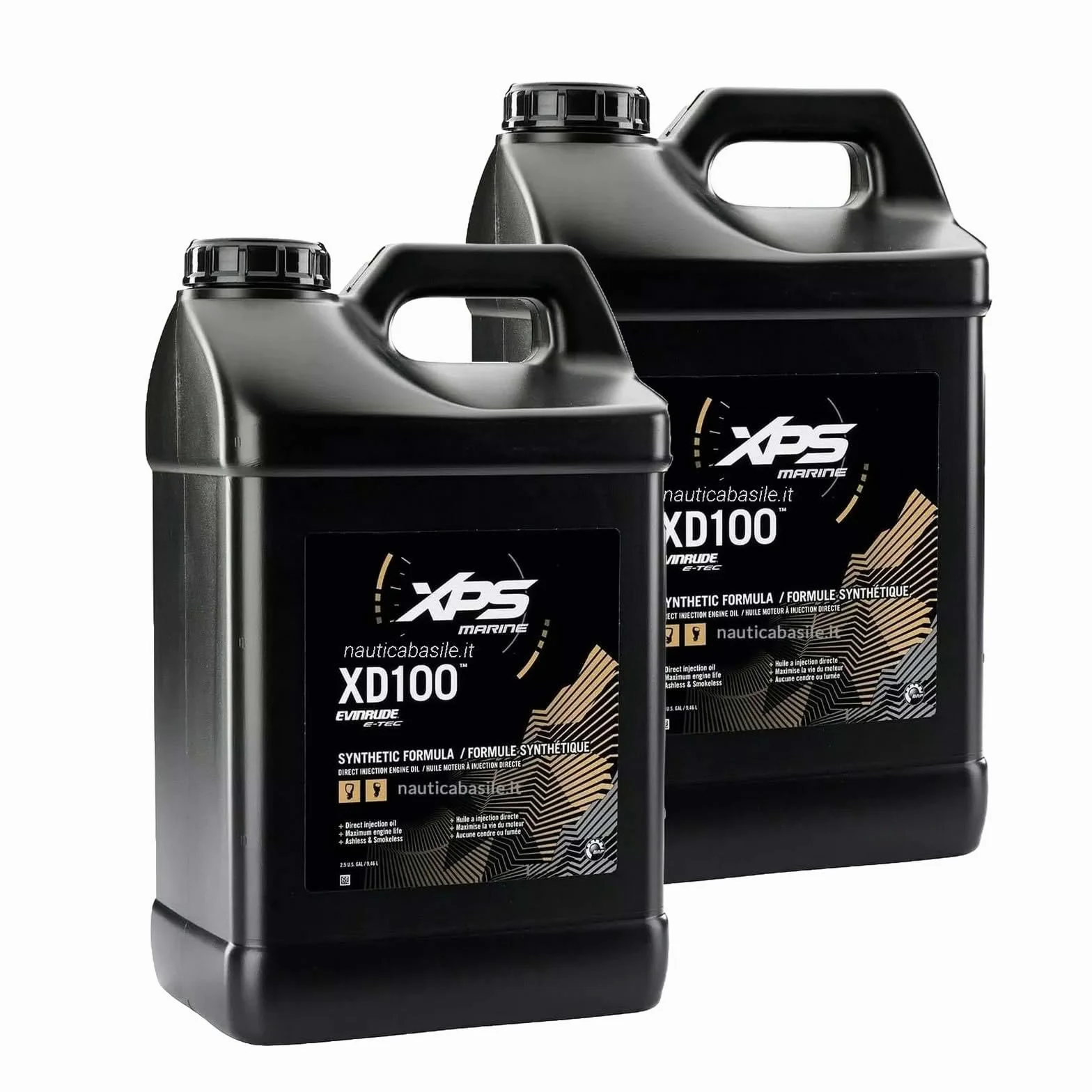 Olio XD100 per motori fuoribordo 2 tempi Evinrude ETEC G1 G2 sintetico 2,5 Gal 9,463 L
