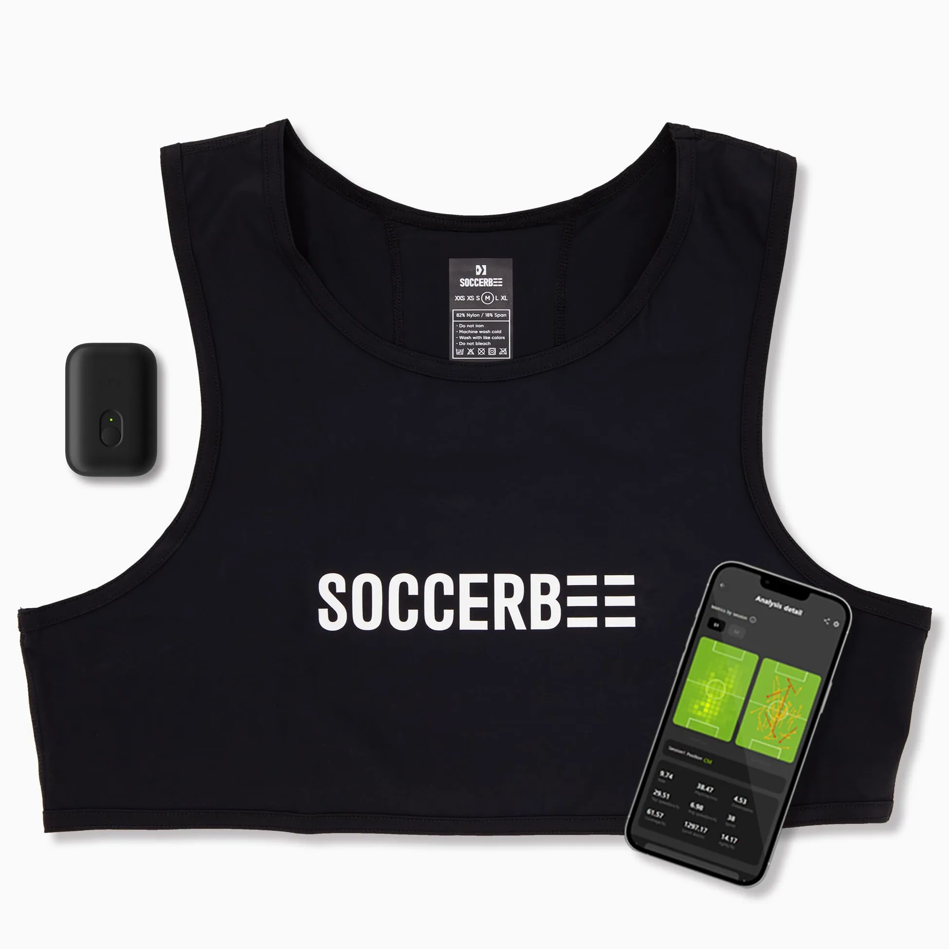 SOCCERBEE-BEE PRO 2 - Tracker GPS sportivo e giacca per sport all'aperto | Prova di 30 giorni inclusa e abbonamento richiesto | Attrezzatura per allenamento di calcio | Fitness tracker (taglia Large)