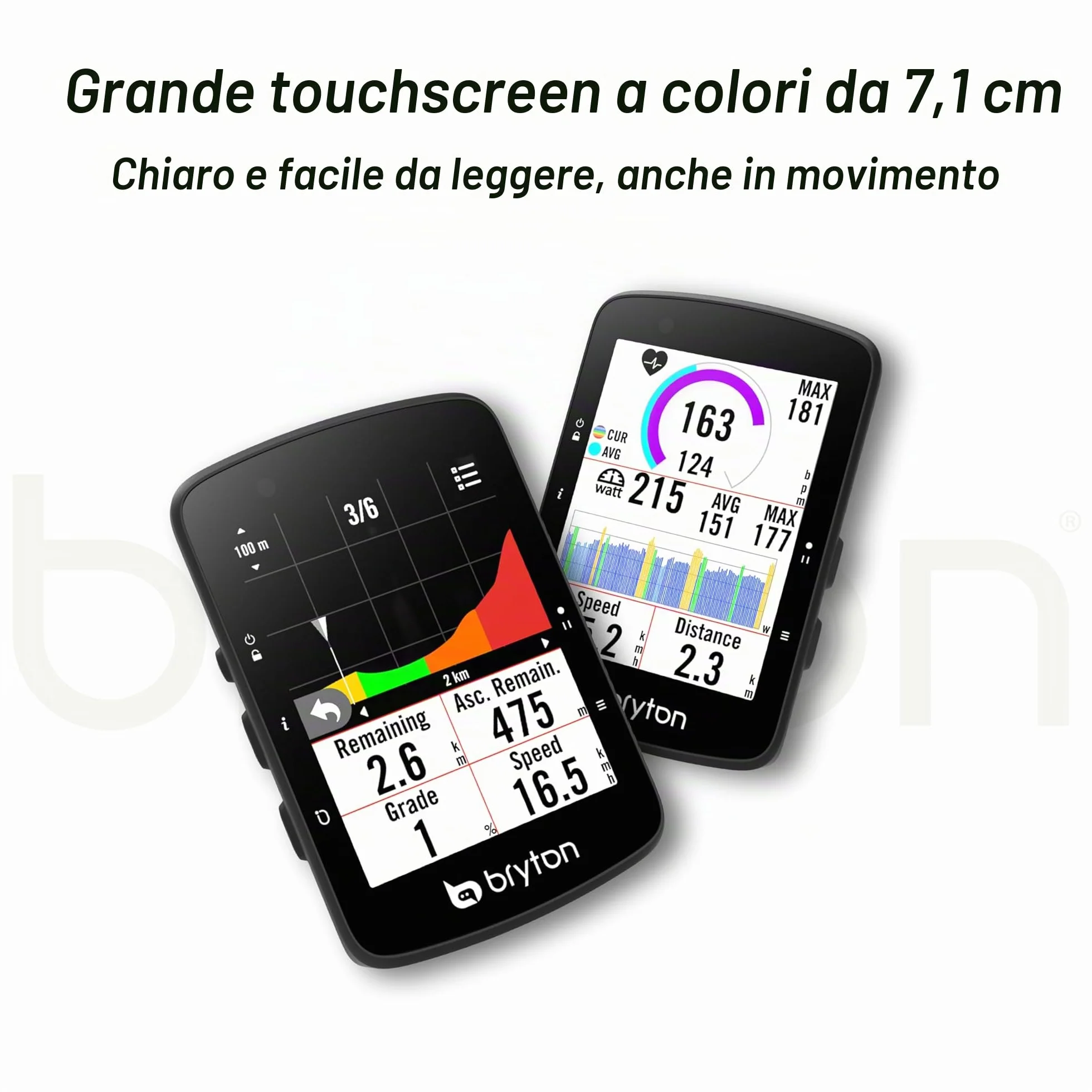 Bryton Rider 650/550 GPS Ciclismo Computer, Schermo a Colori 2.8 pollici, Navigazione Turn-By-Turn, Bluetooth & ANT+
