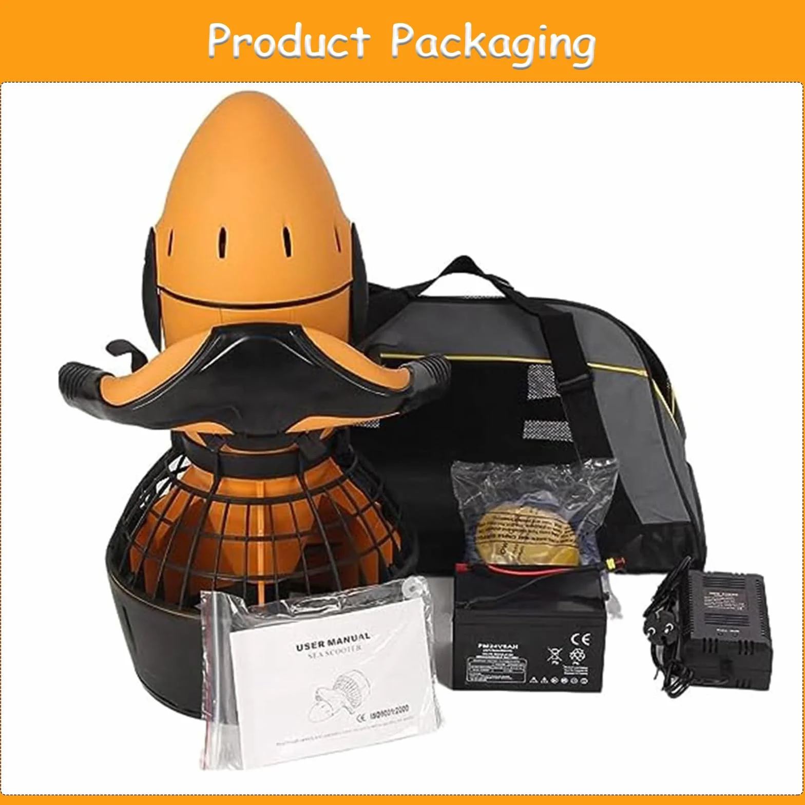 Seascooter subacqueo 500W con batteria al litio per immersioni e snorkeling