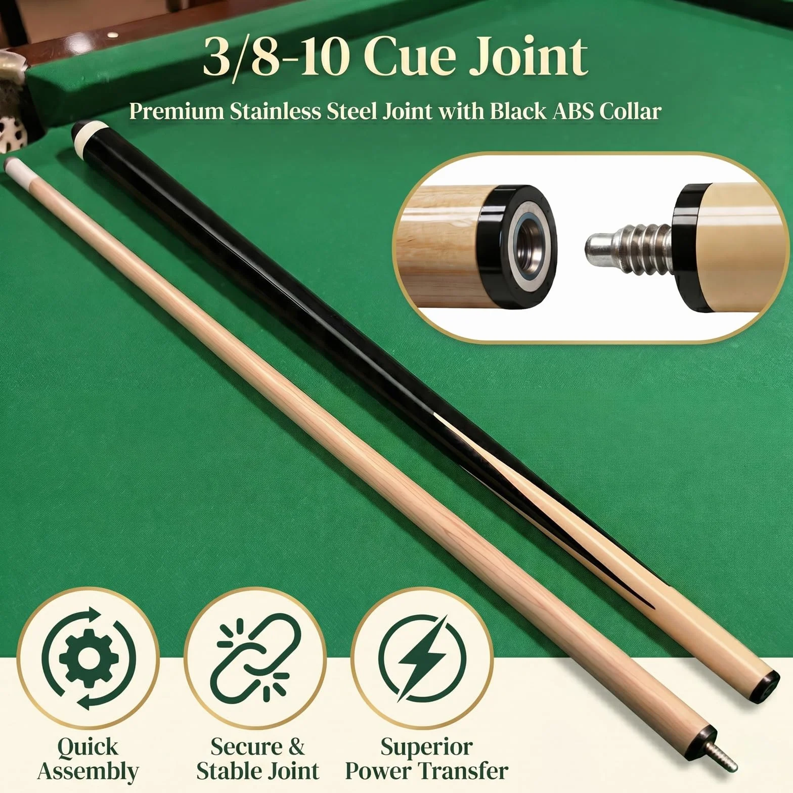 36 Inch 48 Inch 58 Inch Pool Cue Stick Hardwood Billiard Cue Stick for Adults Youth Kids