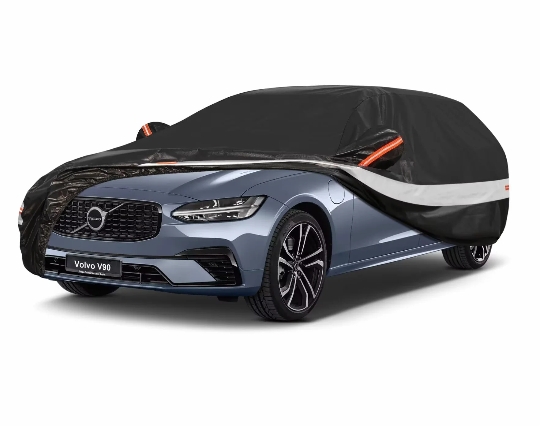 Telo Copriauto da Esterno Station wagon,Holthly 10 Strati,Copri Auto 100% Impermeabile,Copertura Antipolvere Antigraffio,per Audi A6 Avant,Mercedes Classe E,BMW Serie 5 Touring,Volvo V90.Nero.