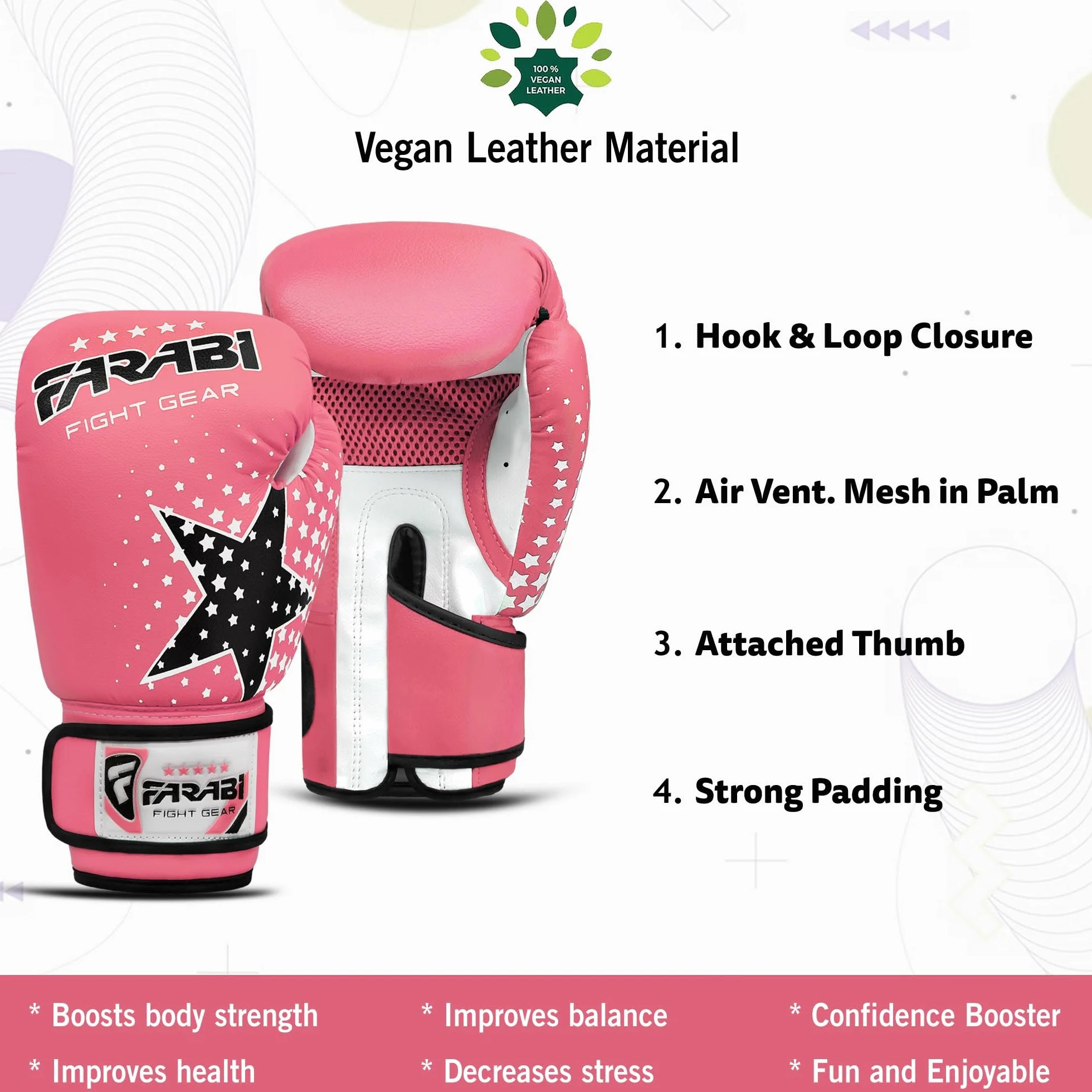 Farabi Sports guantoni boxe bambini 6-oz Youth Junior per MMA Muay Thai sacco da boxe allenamento 5-10 anni