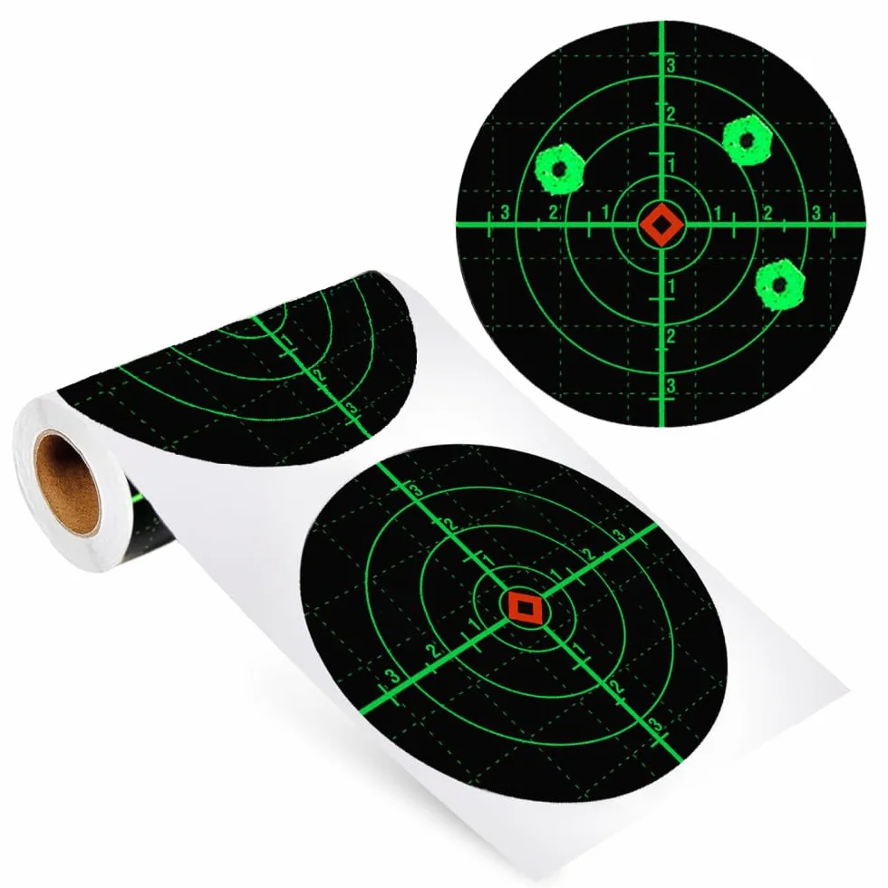 Adesivo Tiro Bersaglio Autoadesivo 100 Pezzi Fluorescente Splatter Bersagli Reattivi per Pistola Airsoft Fucili