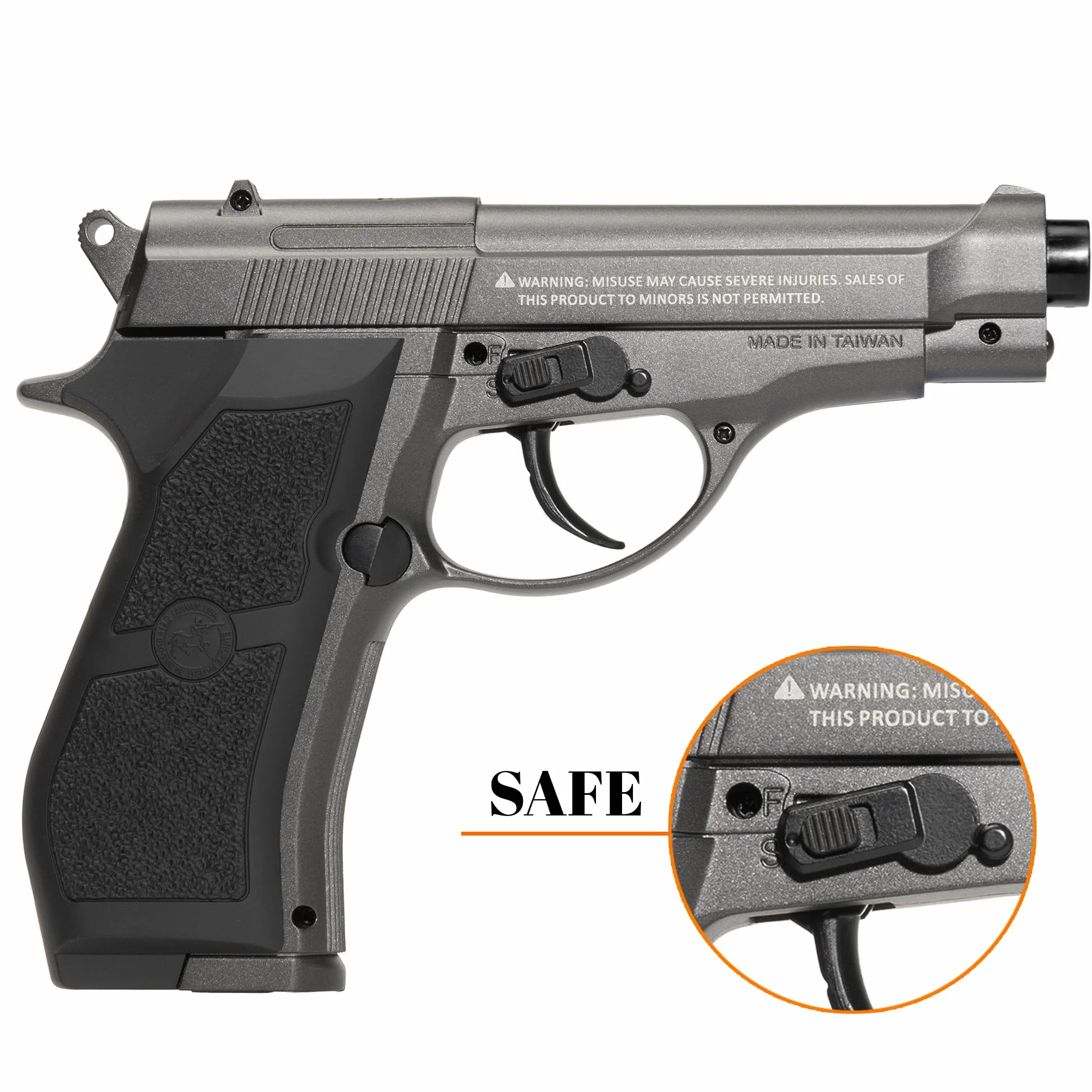 Pistola CO2 Softair M84 Full Metal Nera 0,9 J Bundle 1000 Pallini 5 Bombolette