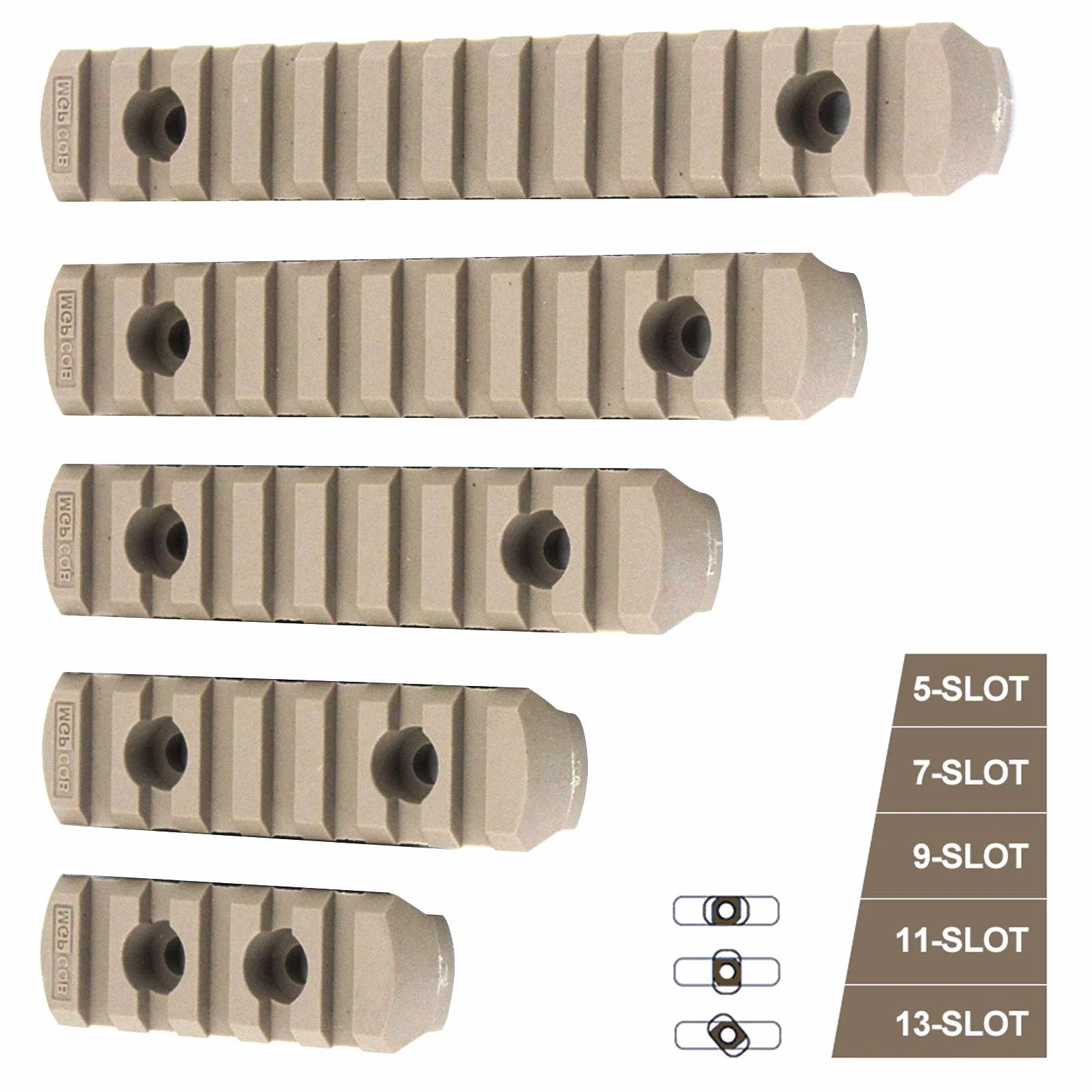 Accessori M-Lok Picatinny Leggeri 5 Slot 7 Slot 9 Slot 11 Slot 13 Slot con 10 Dadi a T 10 Viti 1 Chiave Inglese