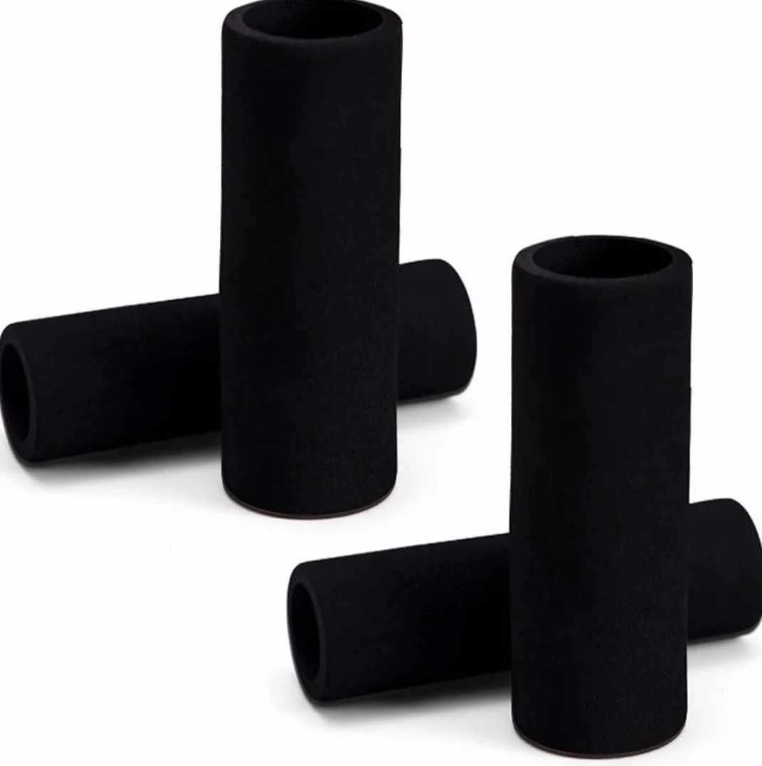 Manopole Moto Antivibranti, 2 Paia Impugnature in Spugna per Manubrio, Antiscivolo per Moto Scooter Bici, Assorbe Vibrazioni e Riduce Affaticamento (Nero)