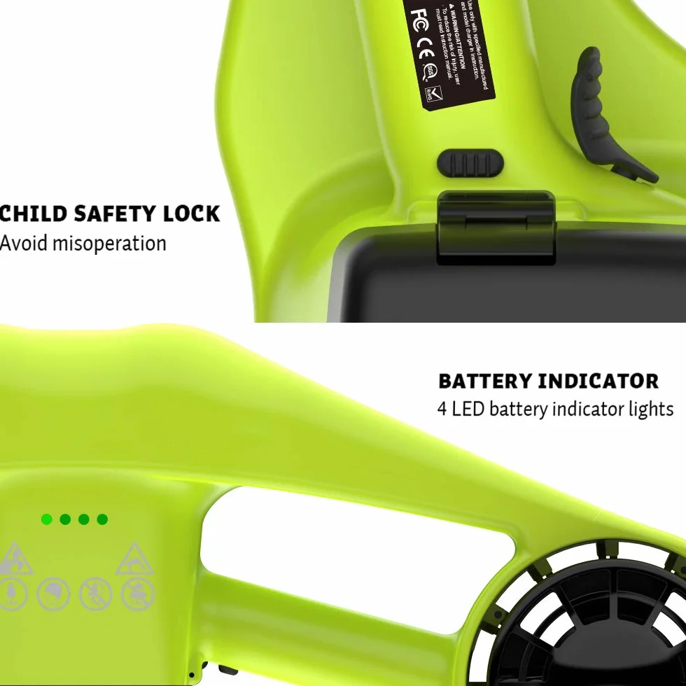 Asiwo Seascooter Elettrico Subacqueo con Action Camera Mount - Scooter Marino a Doppio Motore Impermeabile per Immersioni e Snorkeling