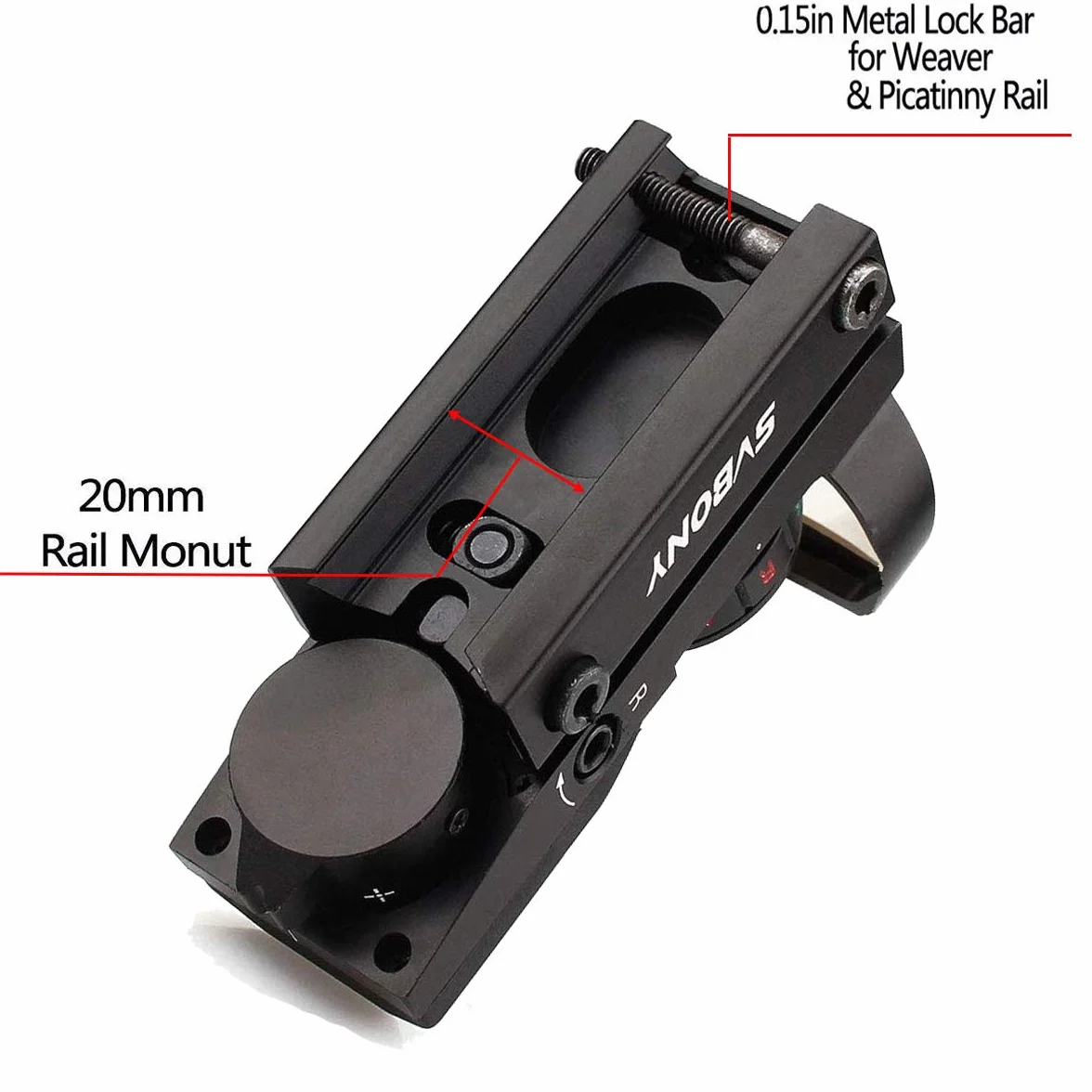 Svbony Punto Rosso 20/22mm 4 Reticoli 5 Luminosità Mirino Olografico