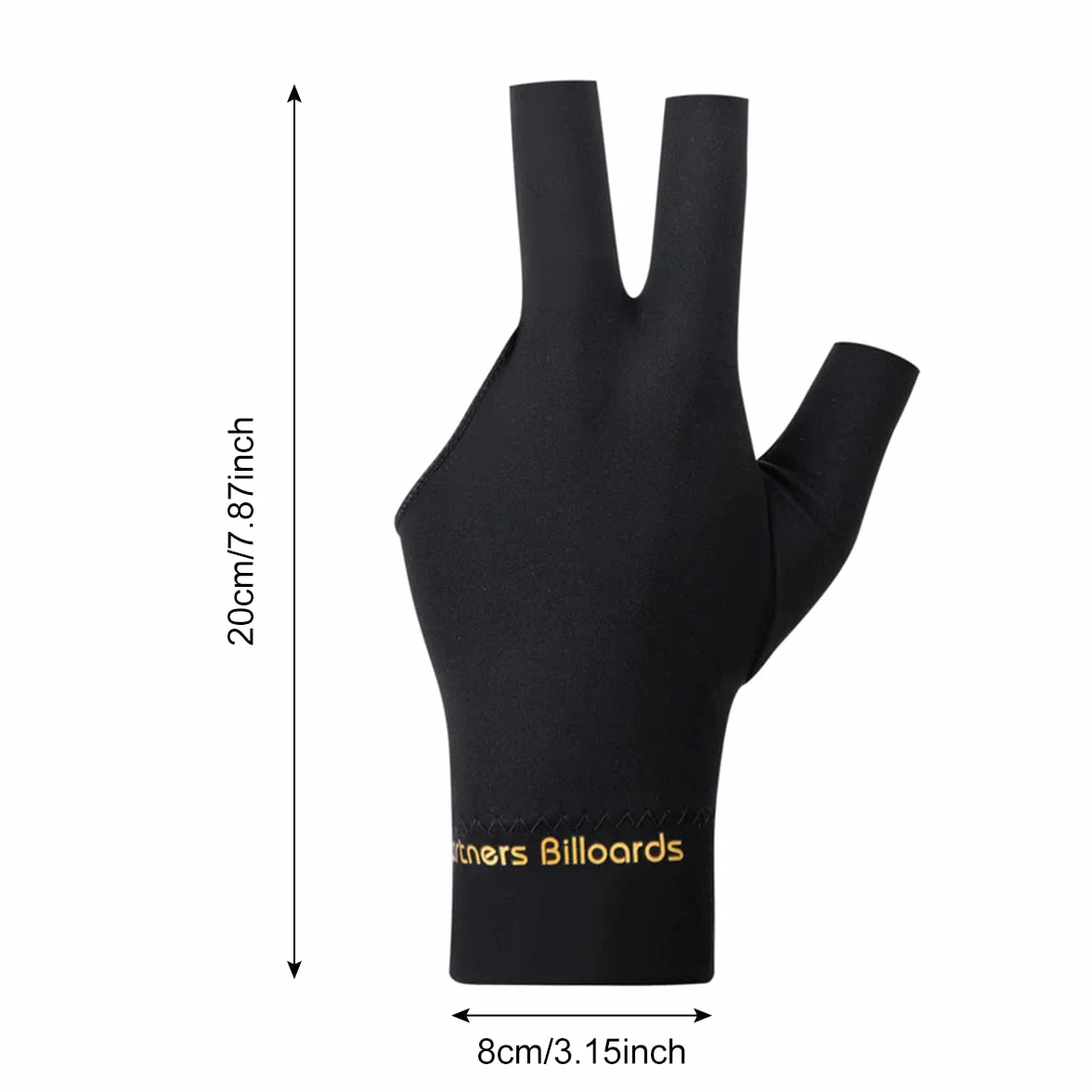 Guanto da Biliardo Traspirante Asciugatura Rapida Tre Dita Unisex 2 Pezzi