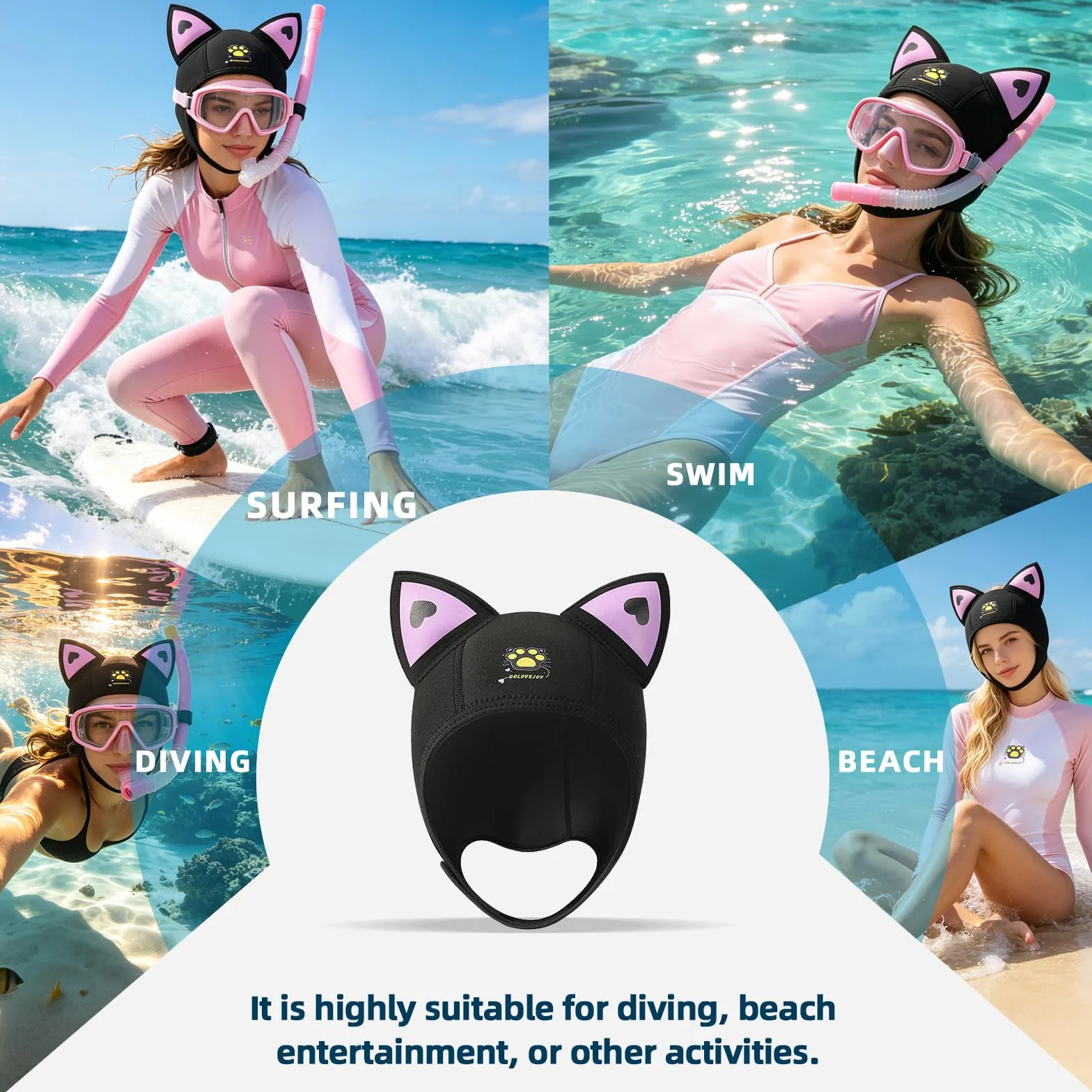 Cappuccio per muta in neoprene da 3 mm per surf, snorkeling, kayak, vela