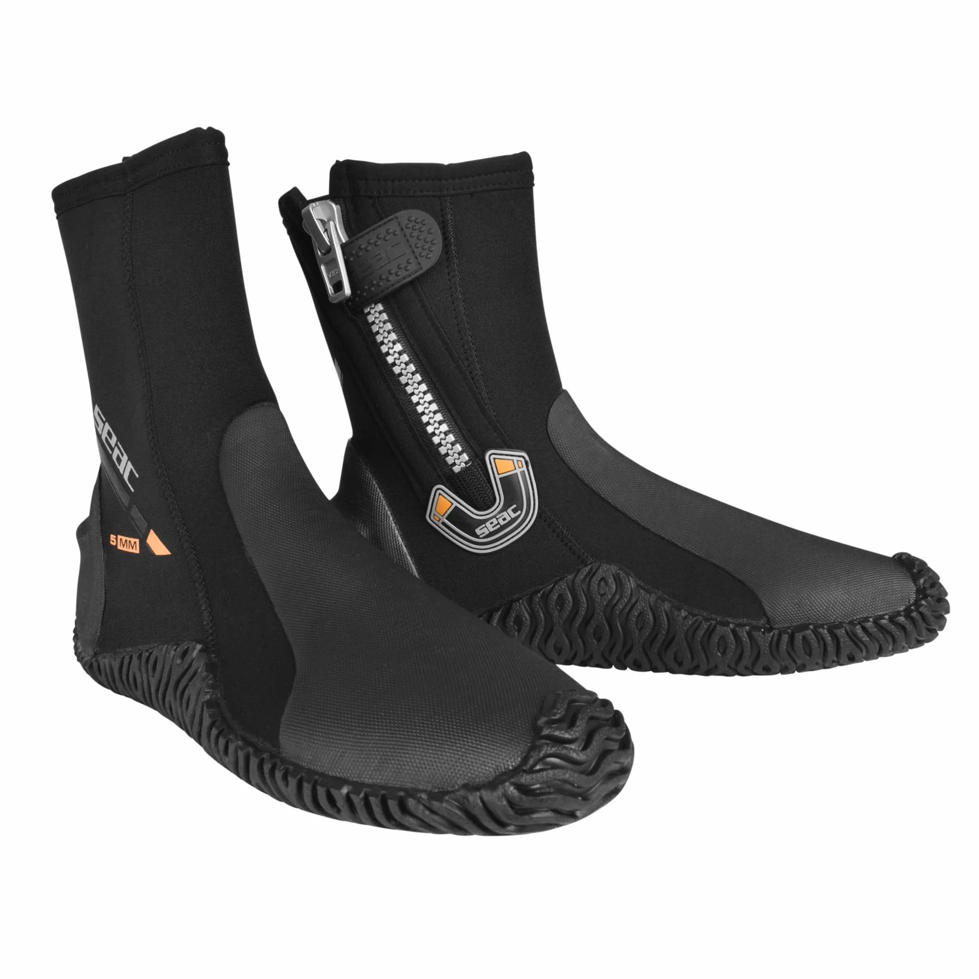 SEAC Basic HD, Calzari da Subacquea in Neoprene da 5 mm con Cerniera Laterale e Suola Semi Rigida