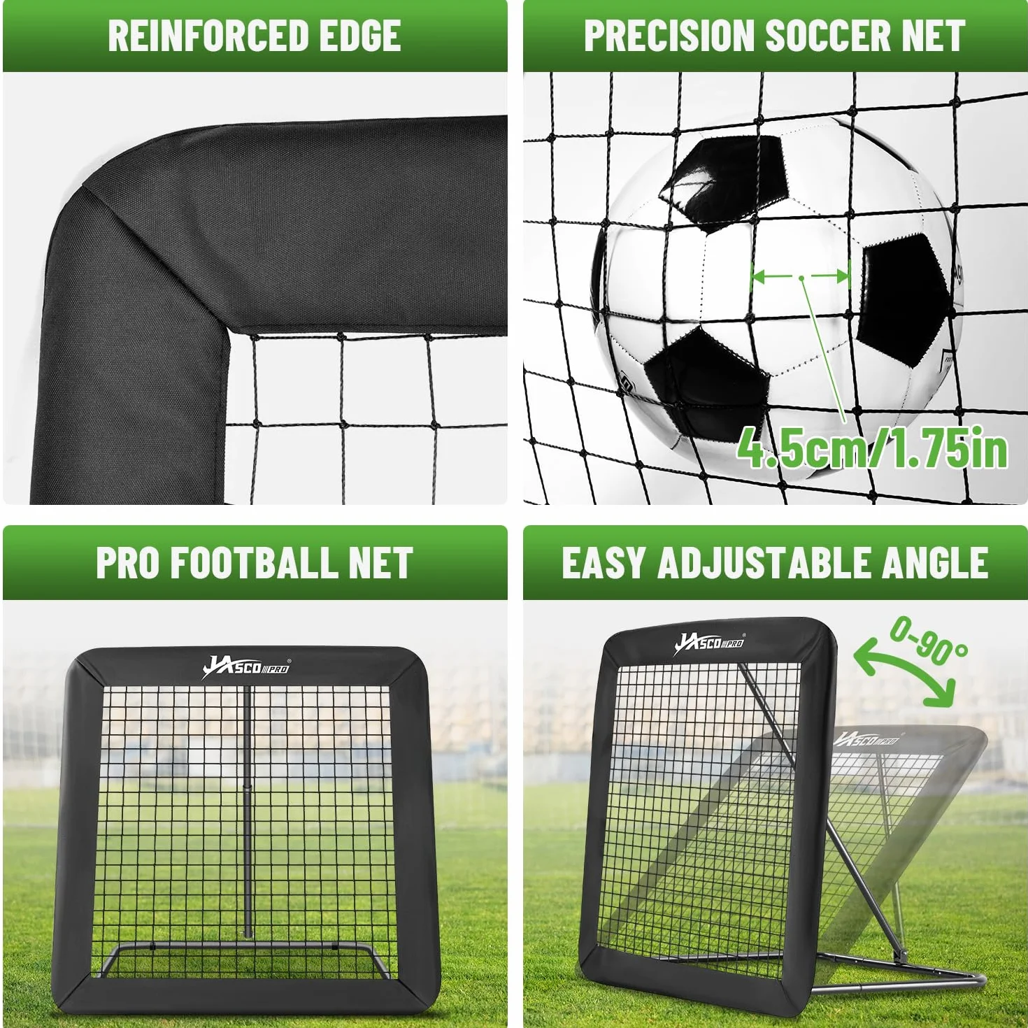 JASCOPRO Rete da rimbalzo da calcio, bersaglio per porta, attrezzatura da allenamento portatile