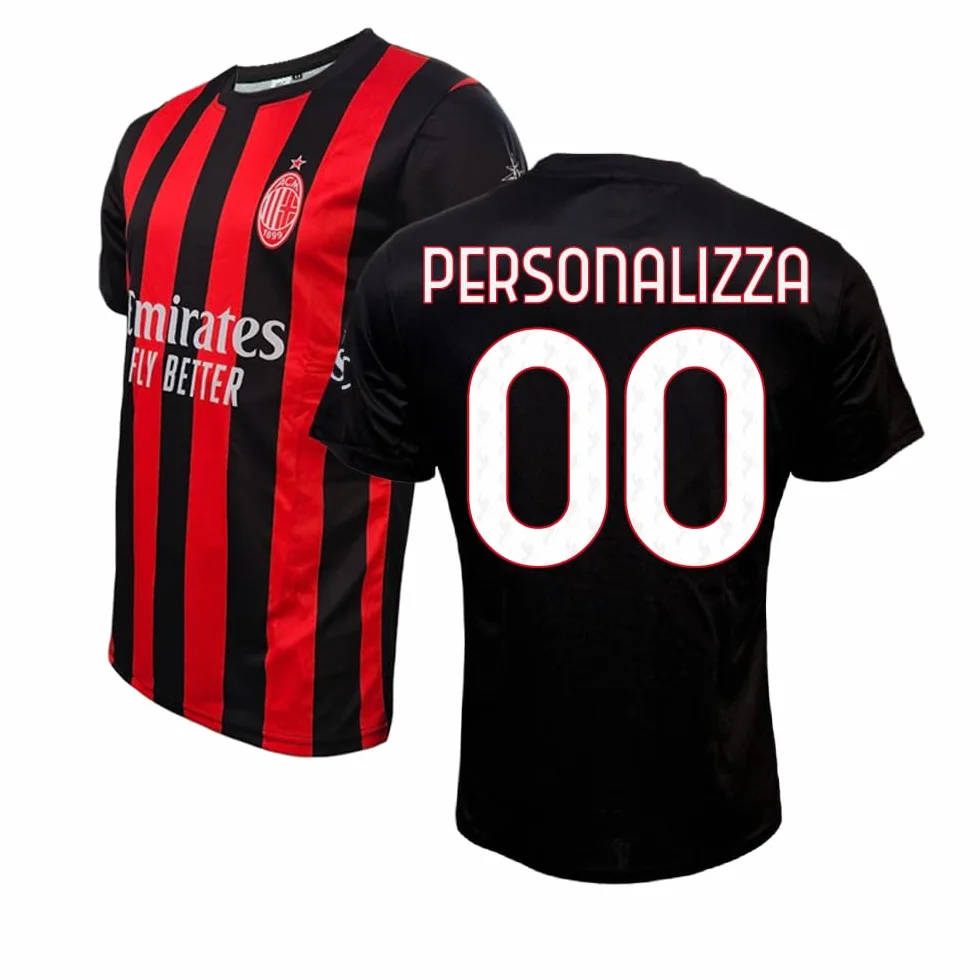 AC Milan Maglia Replica Personalizzabile 100% Poliestere Taglie 4Y-XXL