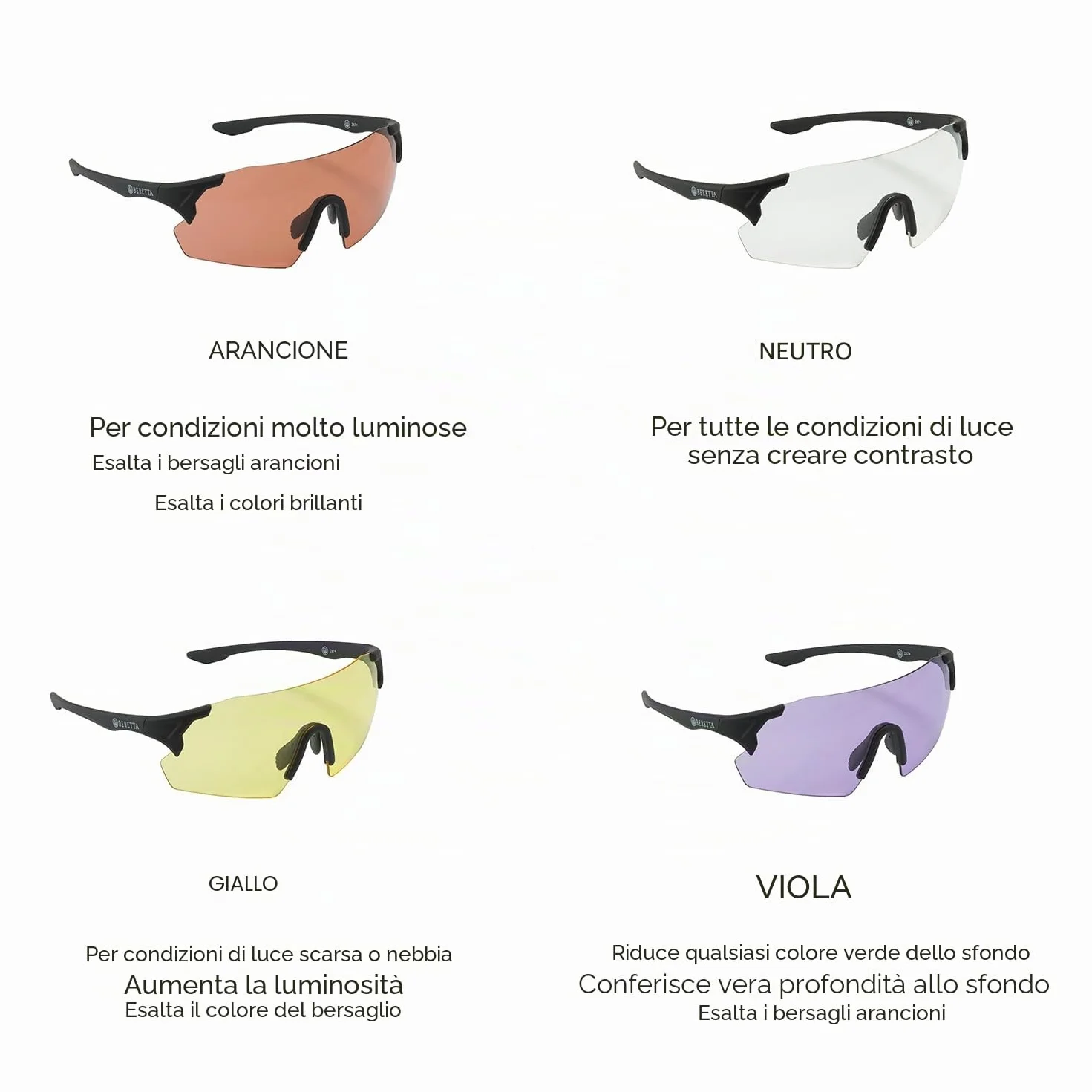 Beretta Occhiali protettivi unisex montatura plastica sicurezza protezione occhi