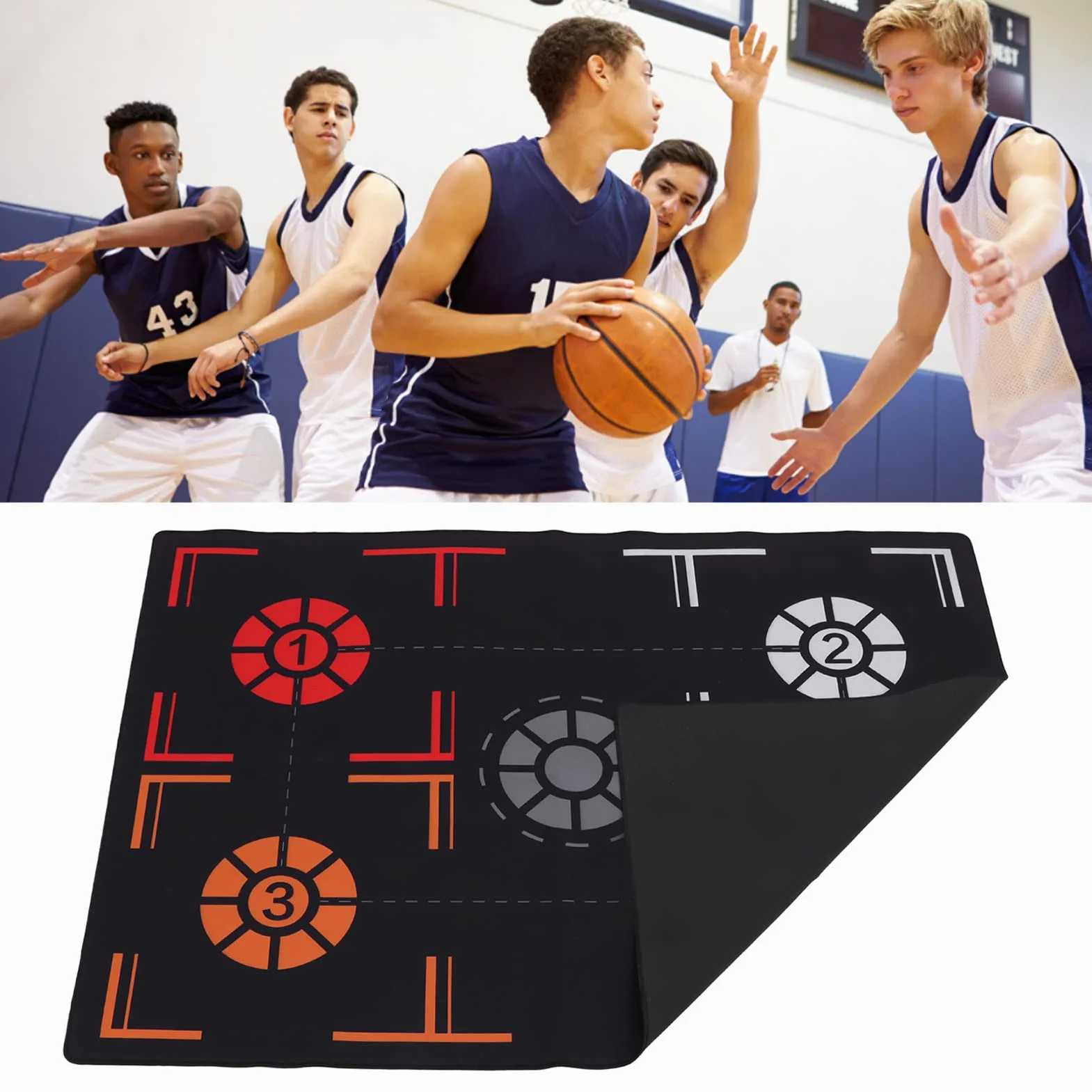 Tappetino da Allenamento per Basket Antiscivolo 76x106,7x0,2 Cm