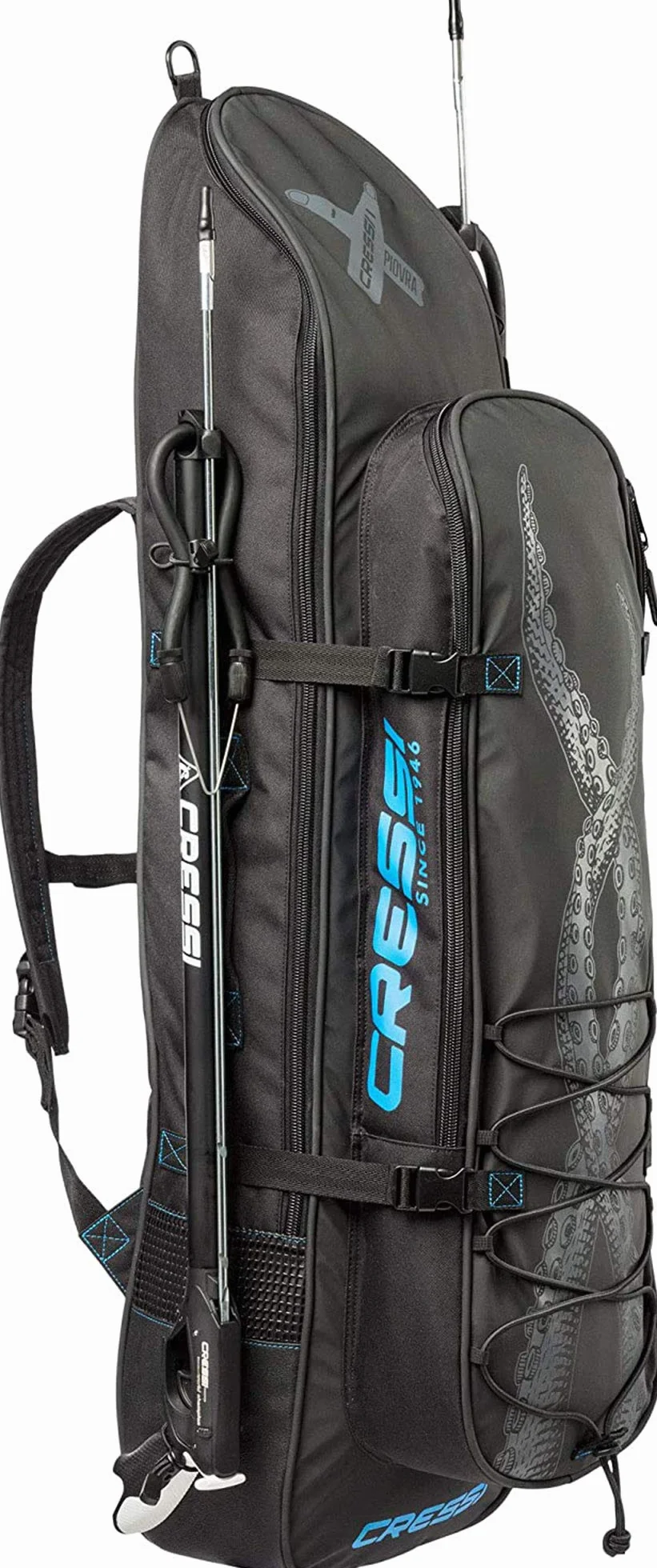 Cressi Piovra Fins Backpack Borsa Zaino Attrezzatura Pesca Sportiva