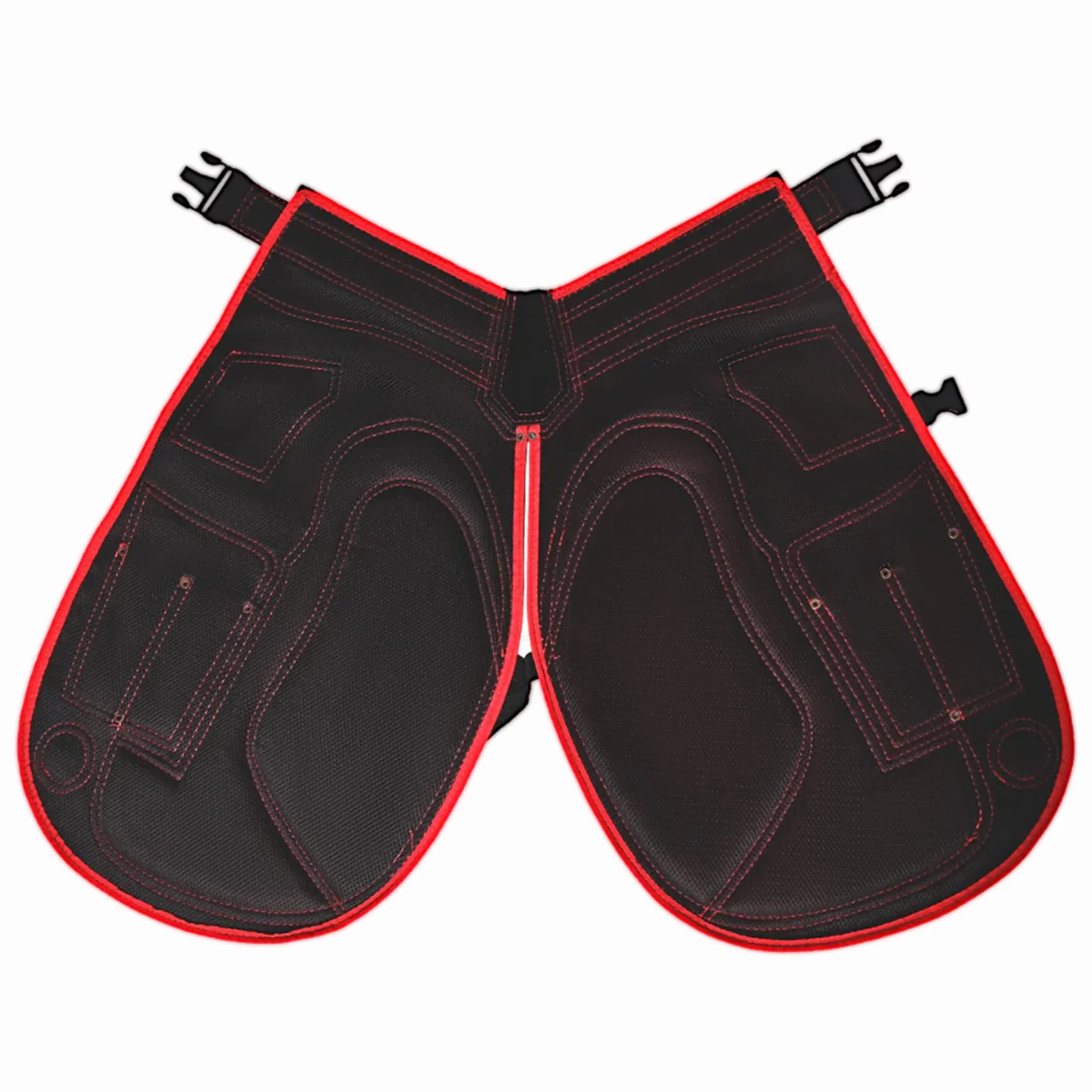 Grembiuli in vera pelle scamosciata 59 cm Rosso & Nero per zoccoli utensili trimmer chaps