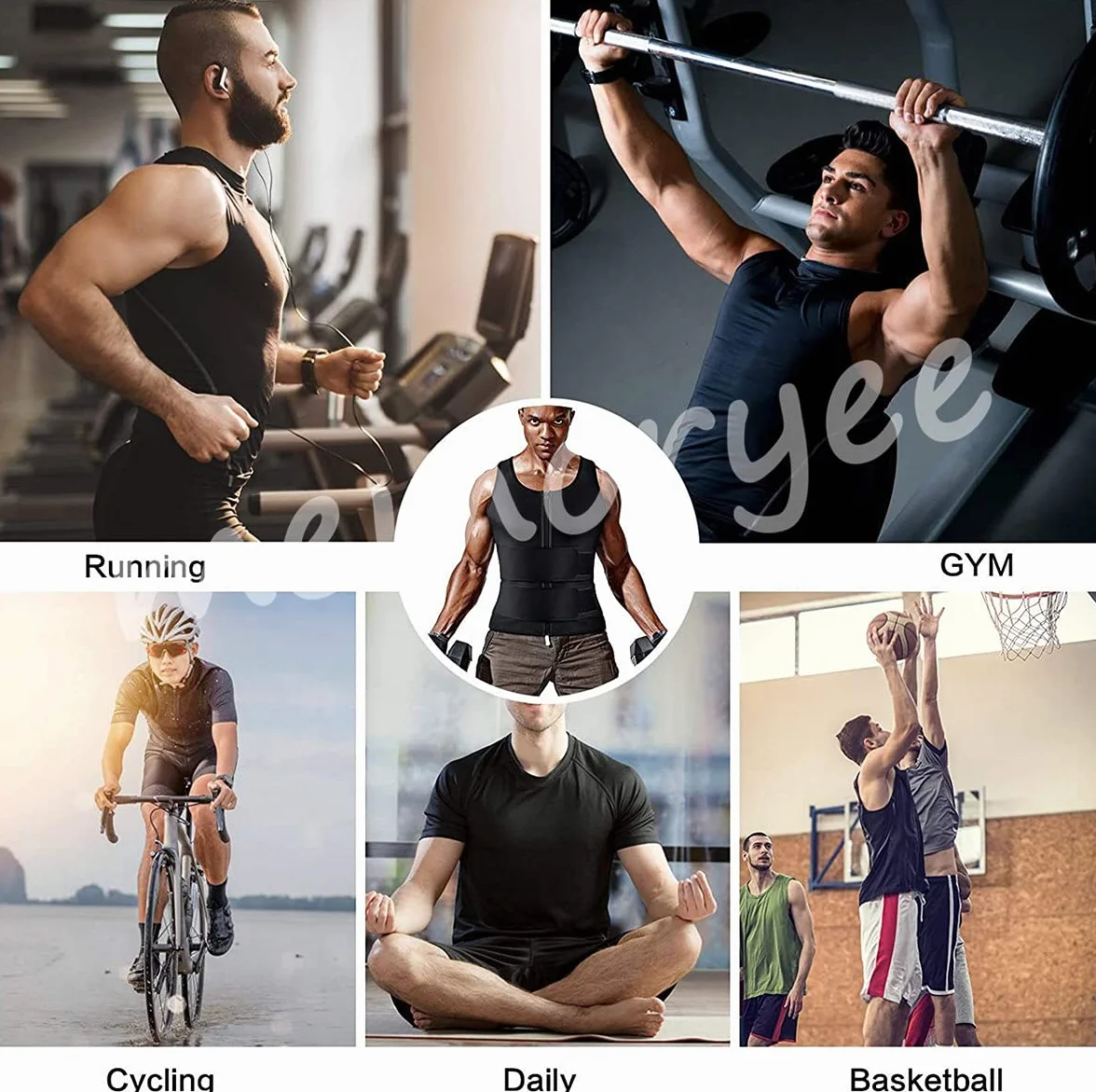 Memoryee Gilet Neoprene Body Shaper Tuta Sauna Allenamento Fitness Uomo