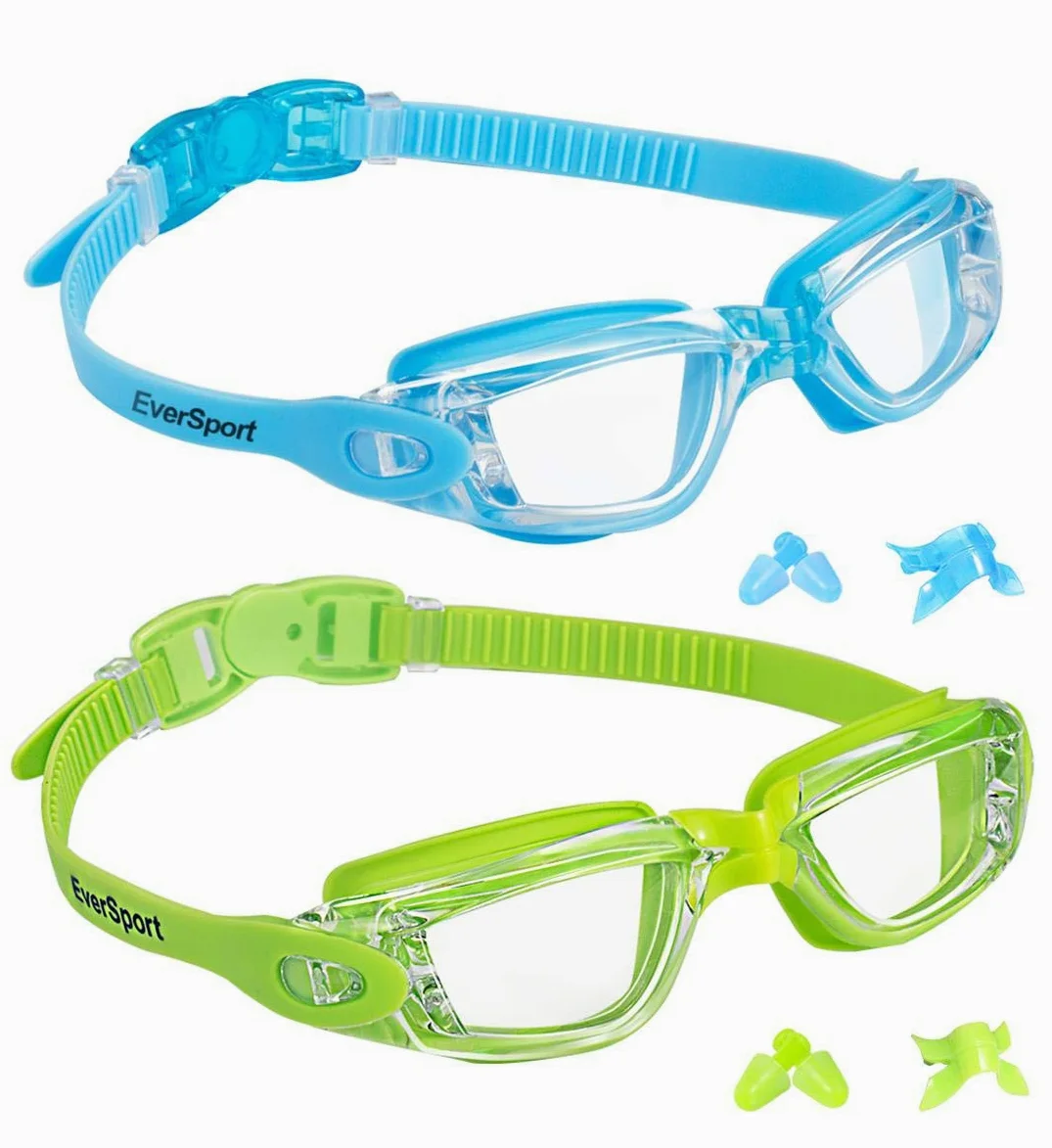 EVERSPORT - Occhialini da Nuoto, Azzurro e Verde