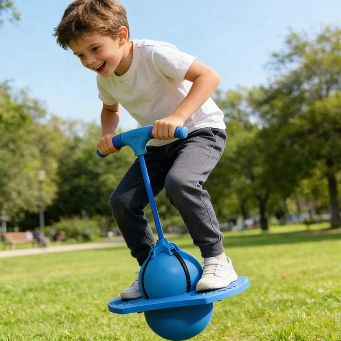 Pallone Salterino Balance Pogo Ball con Maniglia per Interni ed Esterni Rosa