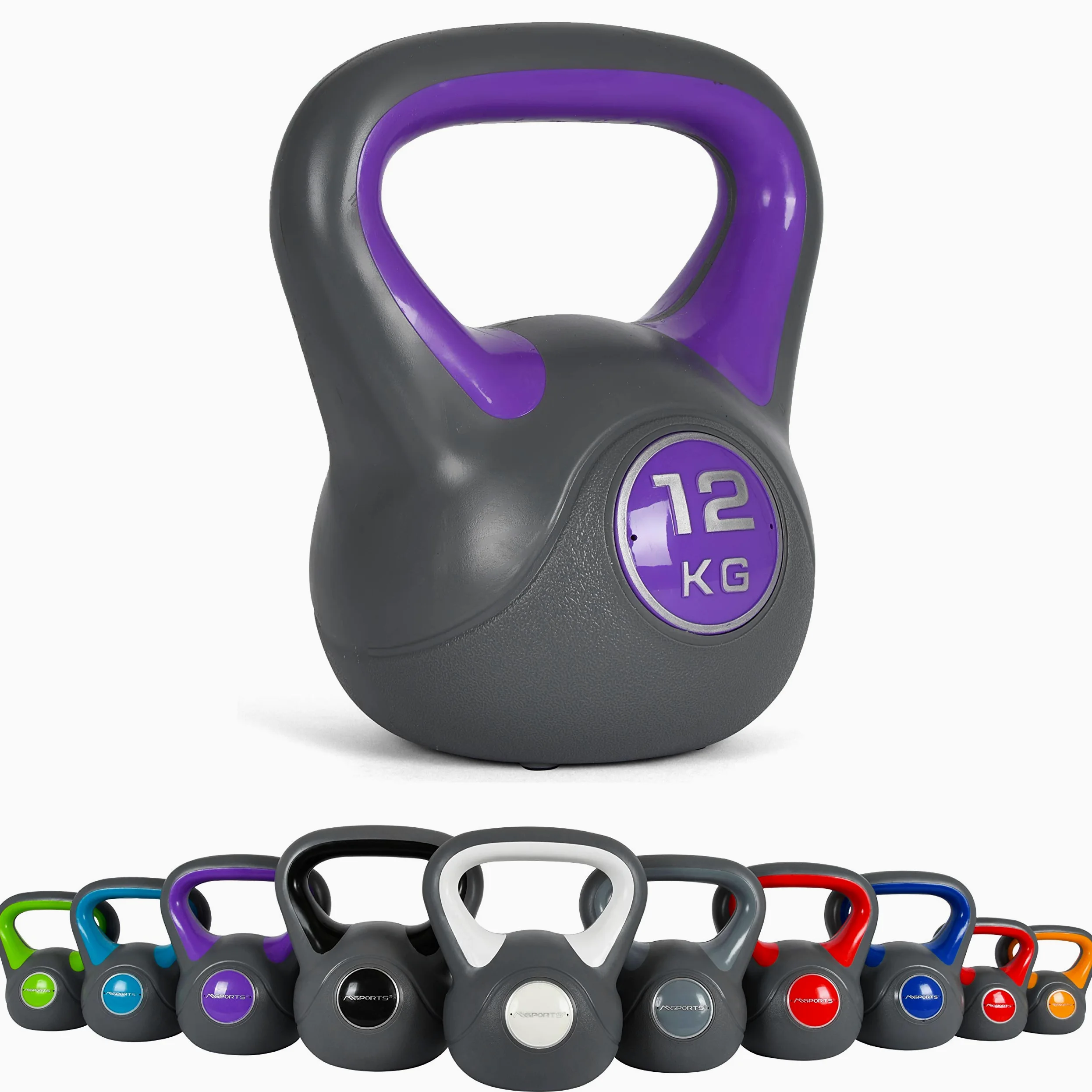 MSPORTS - Kettlebell da 2 – 20 kg, con poster degli esercizi da eseguire