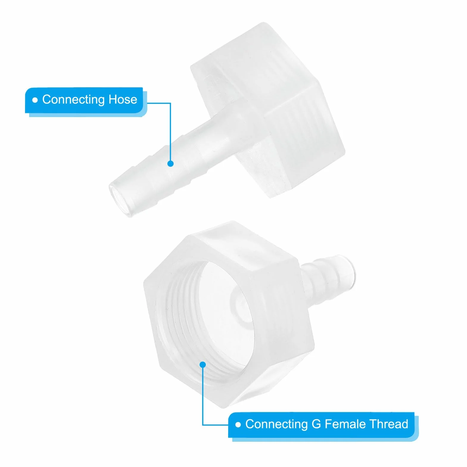 PATIKIL Raccordi per Tubo Flessibile in Plastica 5/16" x 3/4" G Filettatura Femmina per Acqua Aria Gas