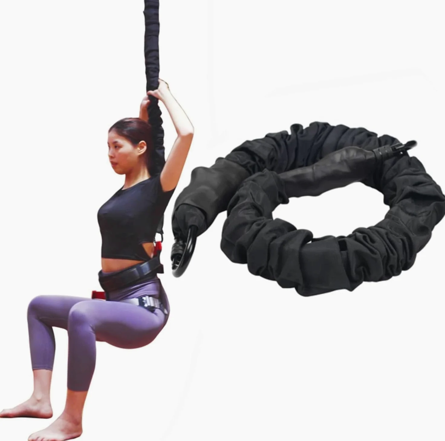 PRIOR FITNESS Corda elastica singola di resistenza per fitness, danza aerea, fascia di resistenza singola anti-gravità, senza accessori, attrezzatura professionale per esercizi fitness a casa