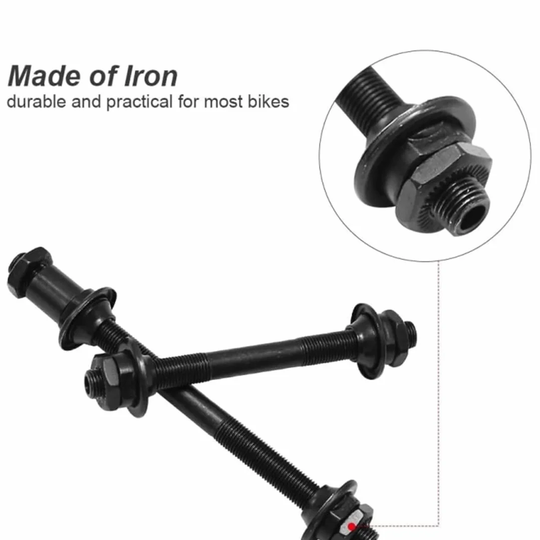 Sgancio Rapido Bici in Ferro, 1 Paia Set Anteriore e Posteriore Assale Albero Cavo per Strada, MTB, BMX, Nero
