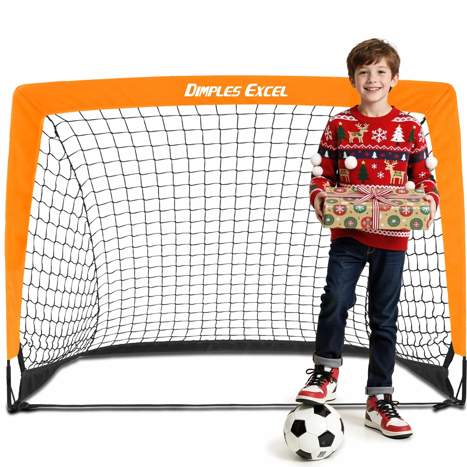 Dimples Excel Porta da Calcio Pieghevole 120x90 152x110 213x152 cm Rete da Giardino con Pallone