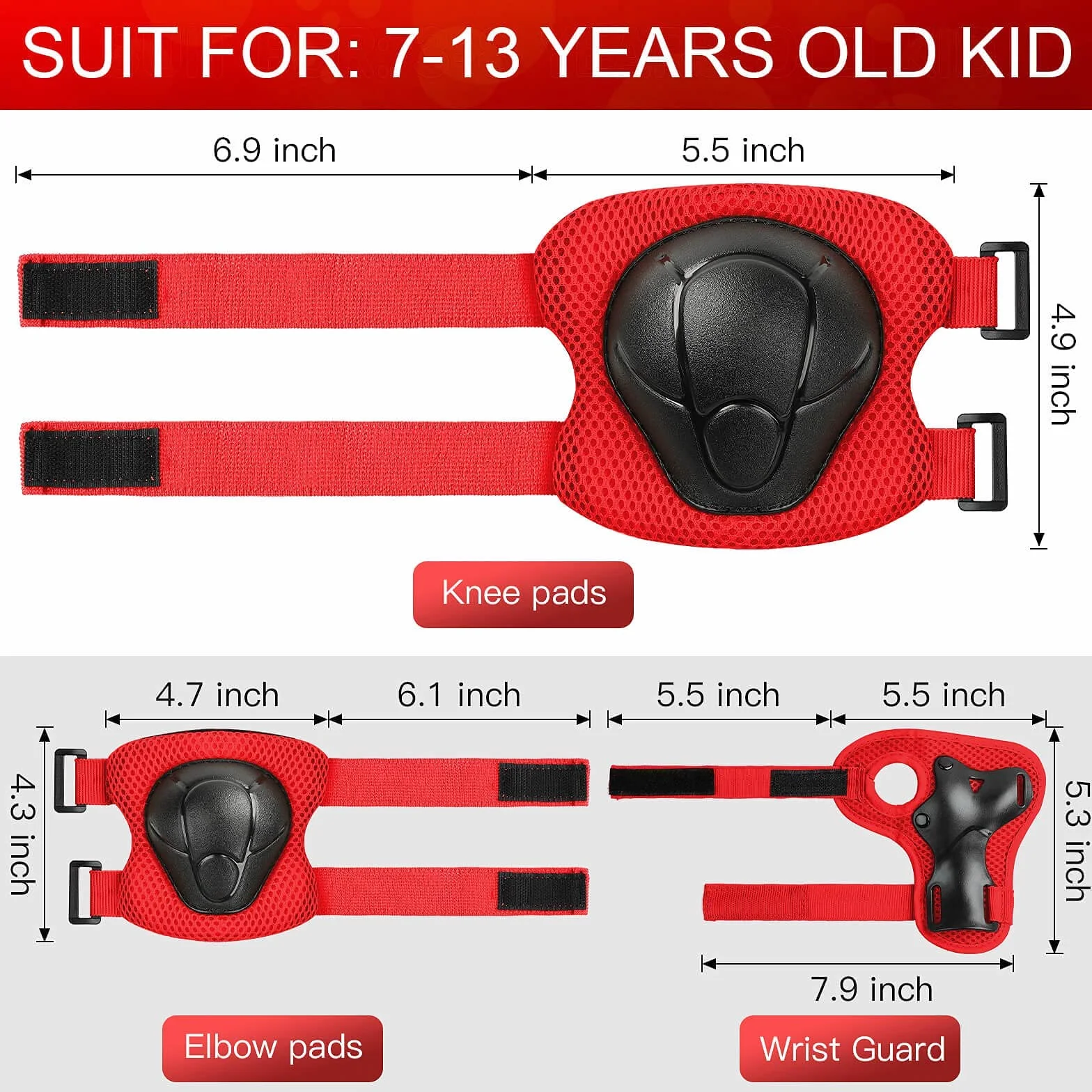 Ginocchiere per bambini da 3 a 8 anni per pattinaggio in linea e skateboard