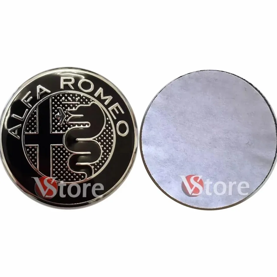 Logo per Volante Sterzo FREGIO Stemma Compatibile con Alfa Romeo Nero Black 40mm