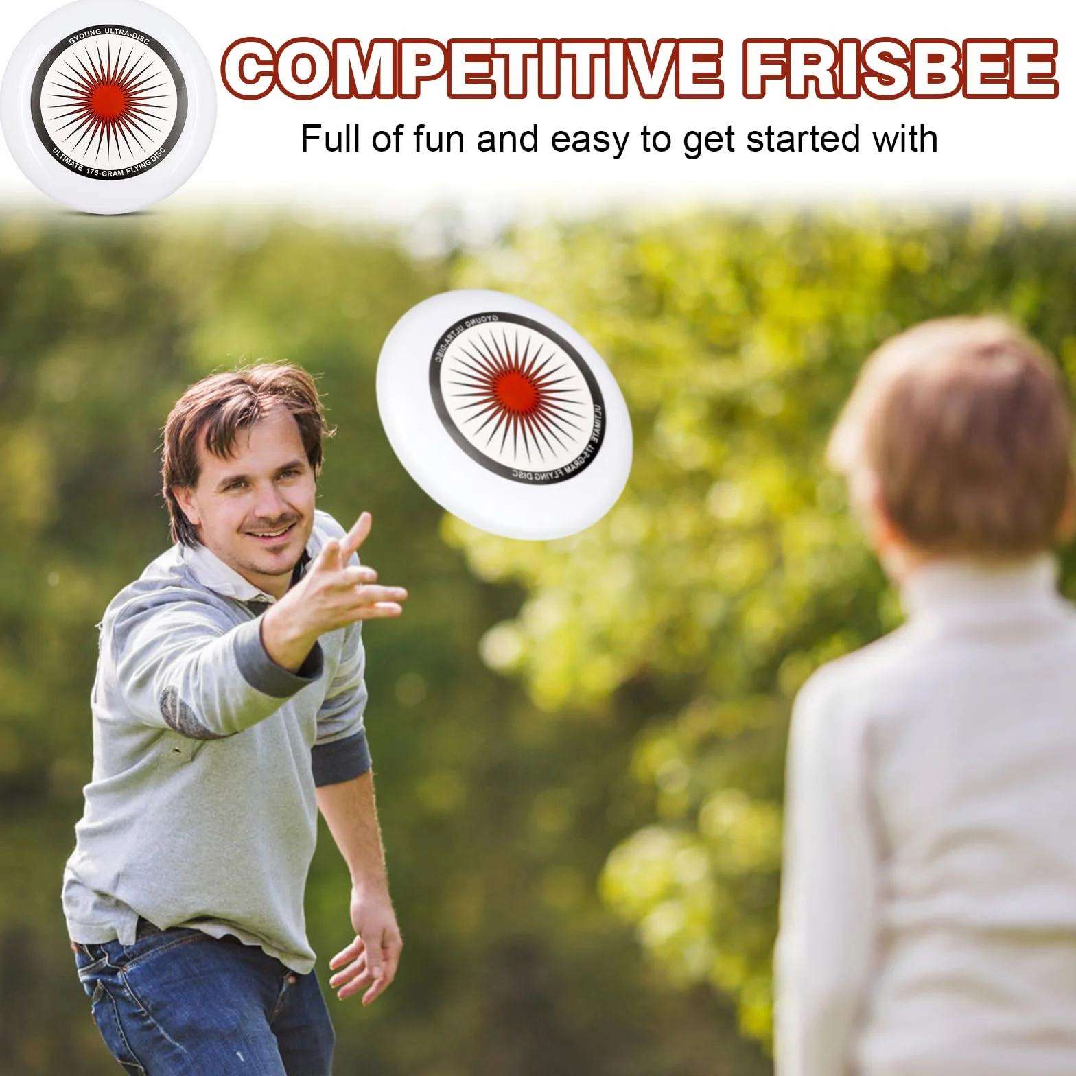 Frisbee competitivo 175g Ultimate professionale all'aperto con borsa di stoccaggio