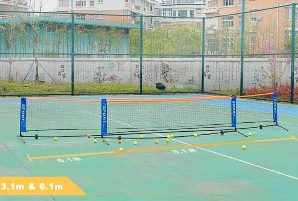 Rete da tennis portatile 3-6 m, multi-sport per badminton, pallavolo, senza telaio, da giardino