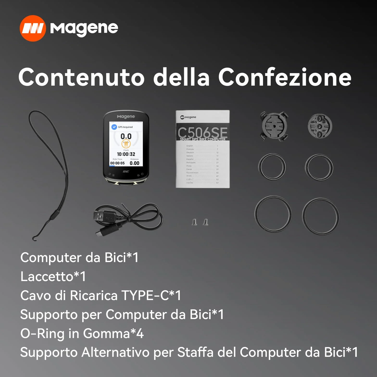 Magene C506SE GPS Ciclocomputer 2,4" a Colori Navigazione Pista Impermeabile Bluetooth WiFi