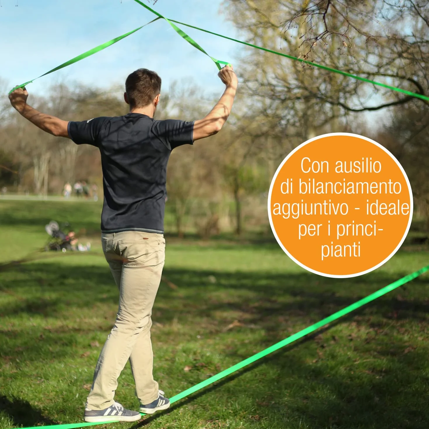 High Pulse Slackline kit 15m Set completo cricchetto protezione corda ausiliaria bilanciamento protezione albero borsa