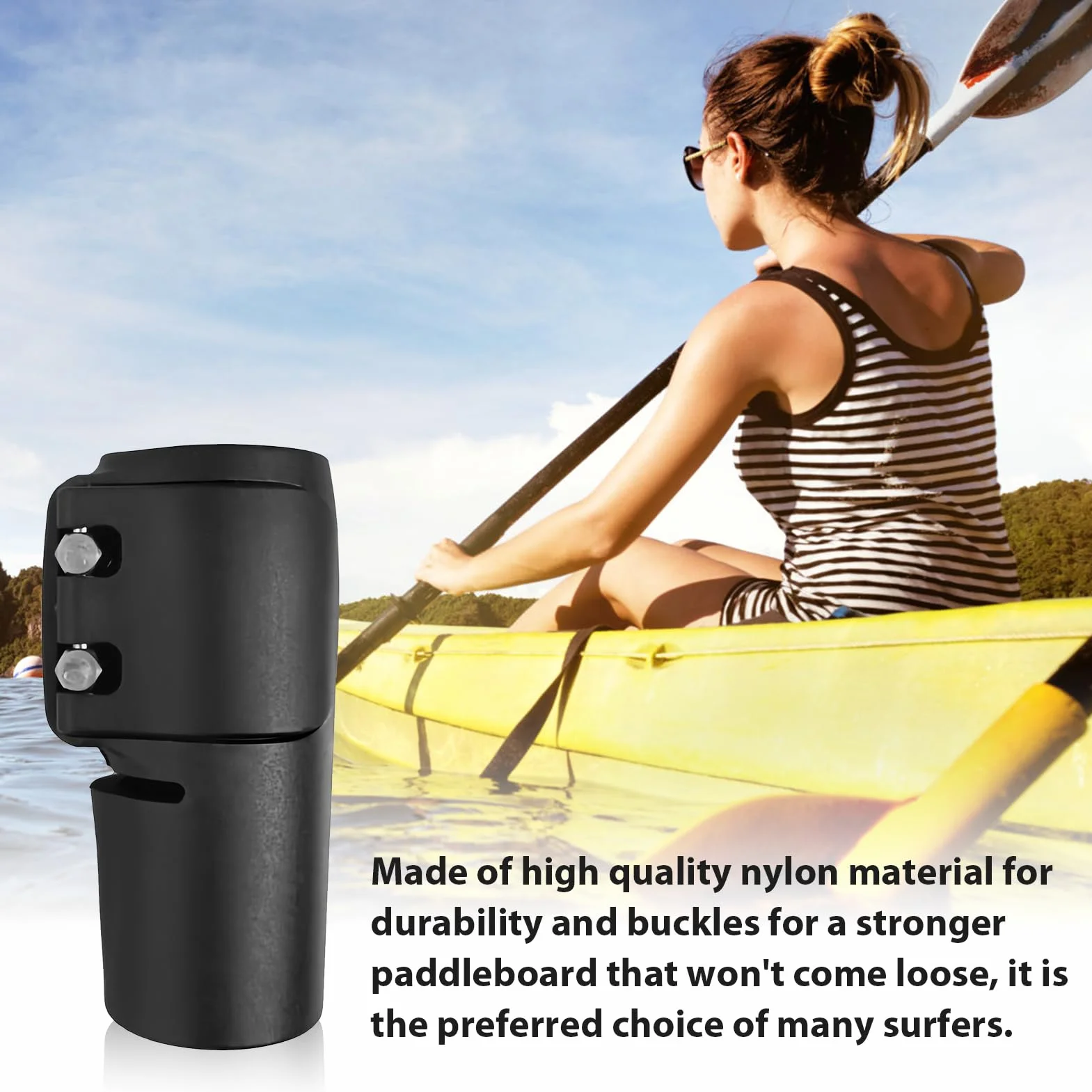 Paddle Morsetto a Sgancio Rapido Ricambio per Pagaia SUP, Regolabile, Nero