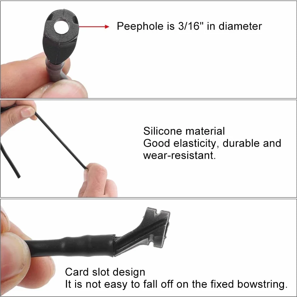 Bow Sight Peep 1/4" 3/16" Compound Bow Peep Sight Tubi per Arco 3Pcs