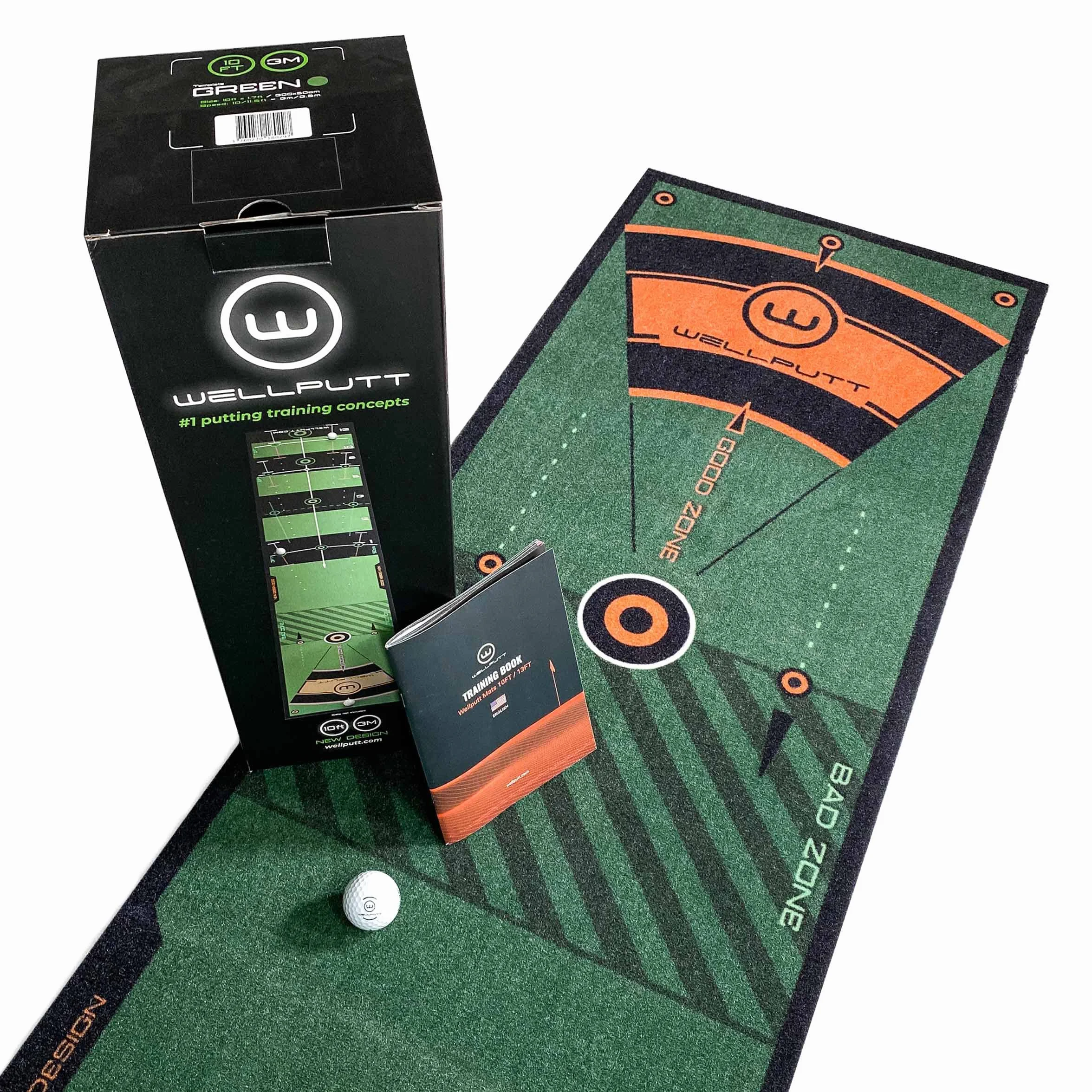 WELLPUTT Tappetino da Putting Allenamento Golf 3m Verde